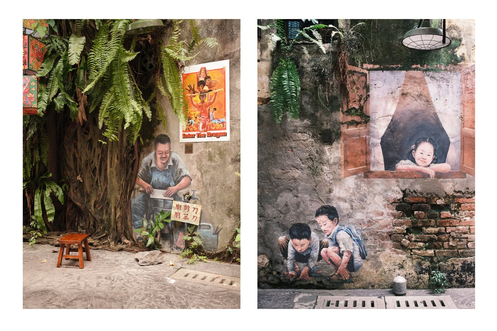 Kwai Chai Hong paintings on the wall in Kuala Lumpur Malaysia