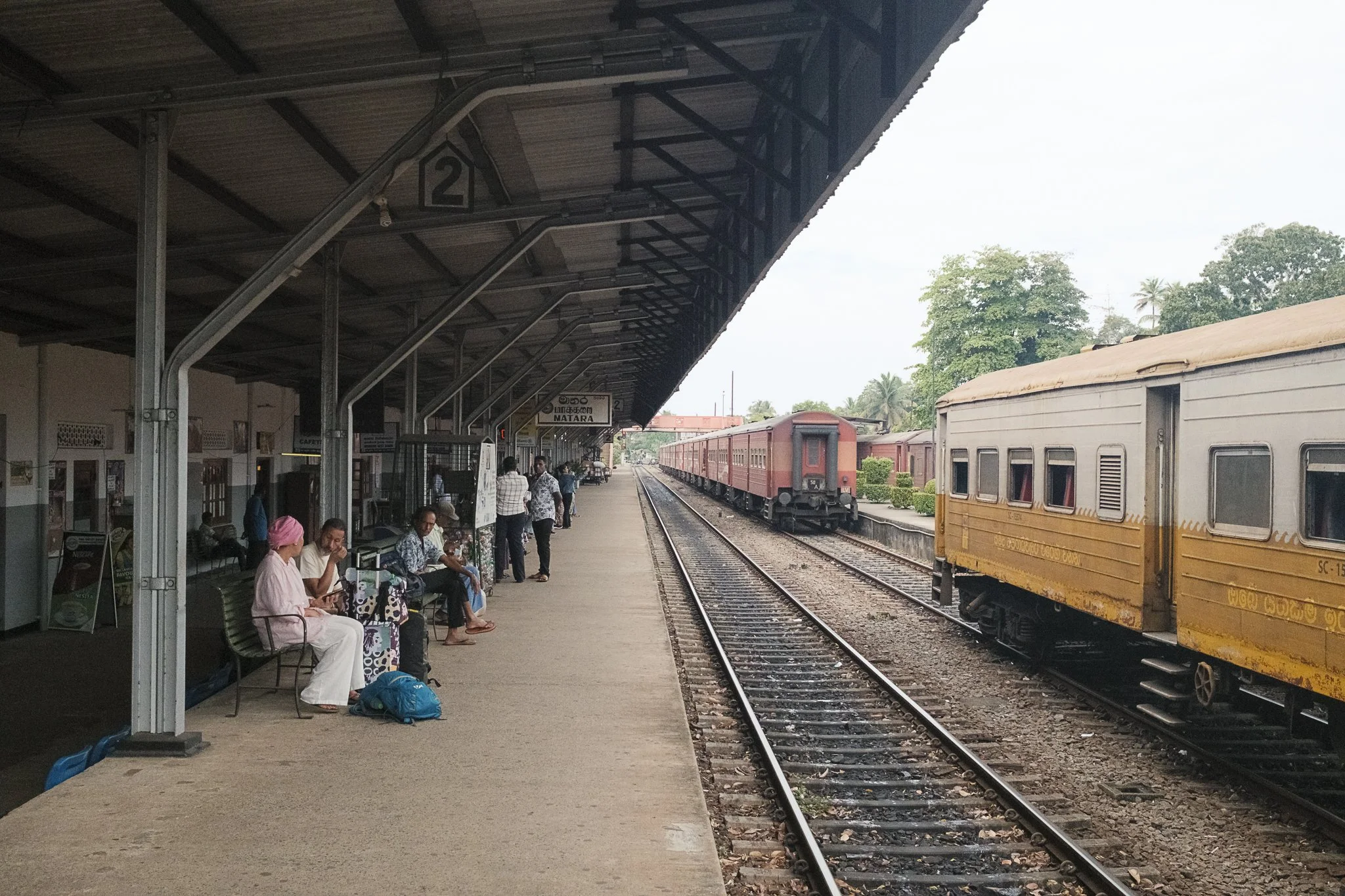 This picture shows the train station in Matara, Sri Lanka