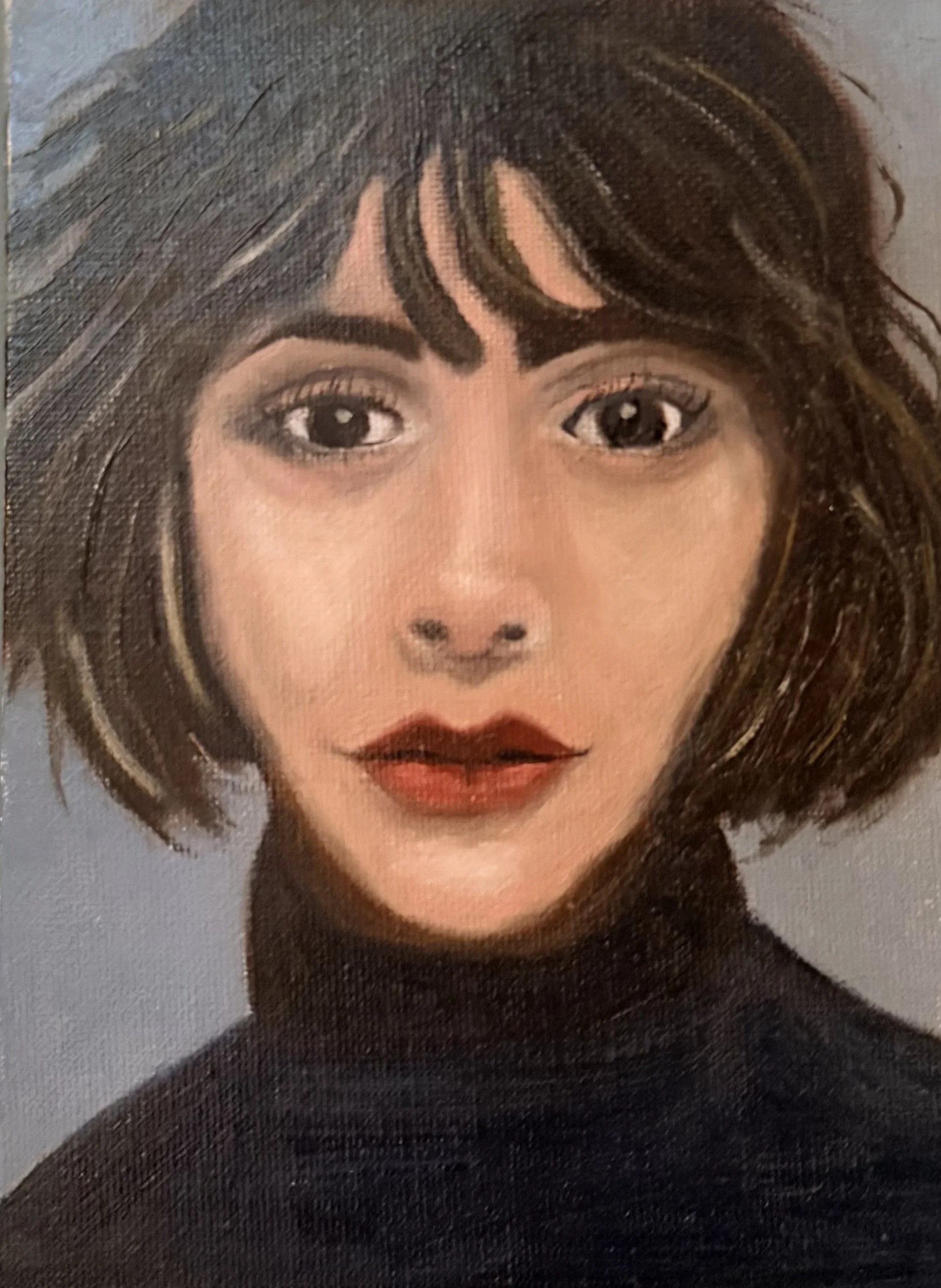 The Quiet Gaze I Original Oil Painting | Contemporary Female Portrait Art