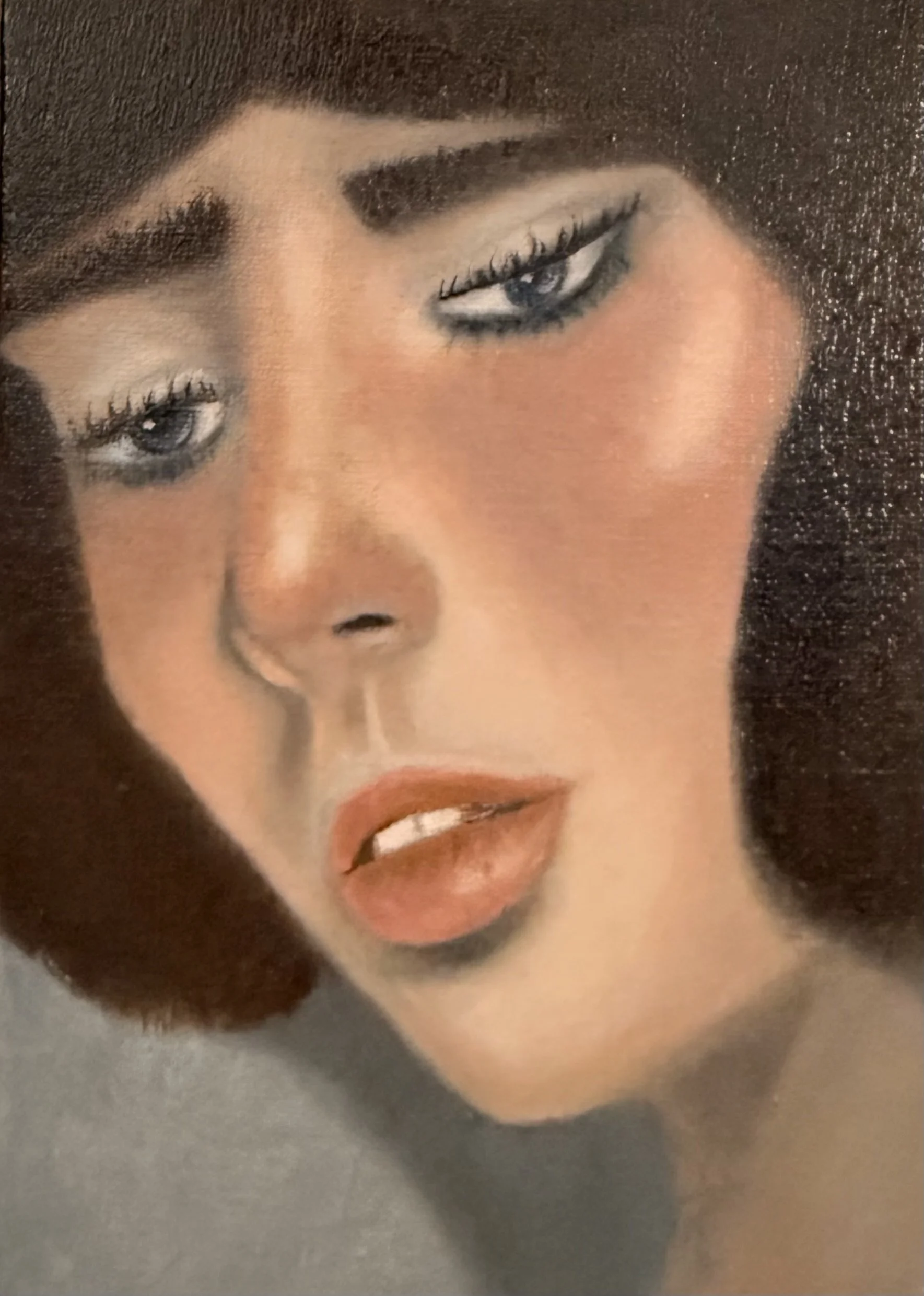 Velvet Secrets Original Oil Painting | Contemporary Glamour Portrait