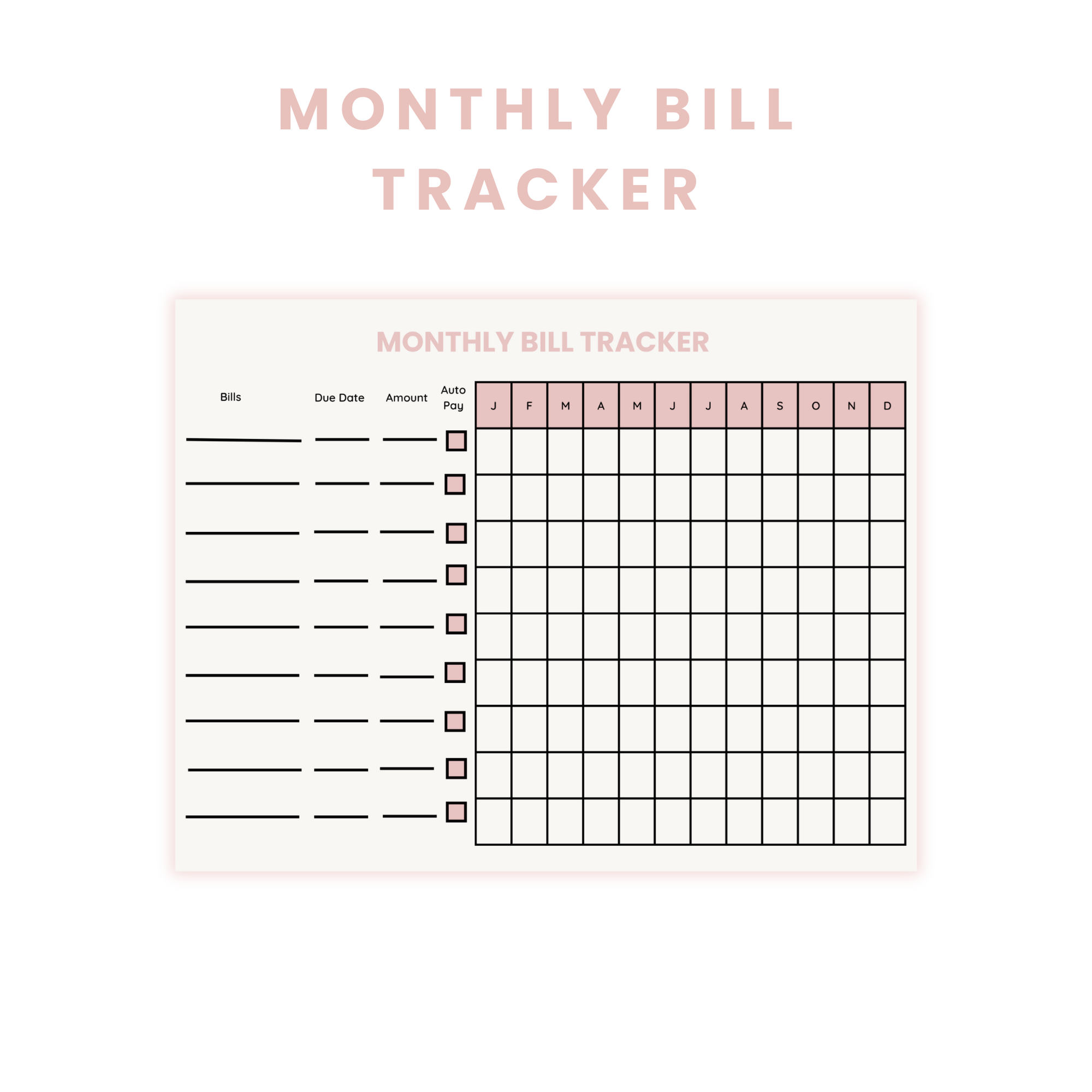 Monthly Bill Tracker