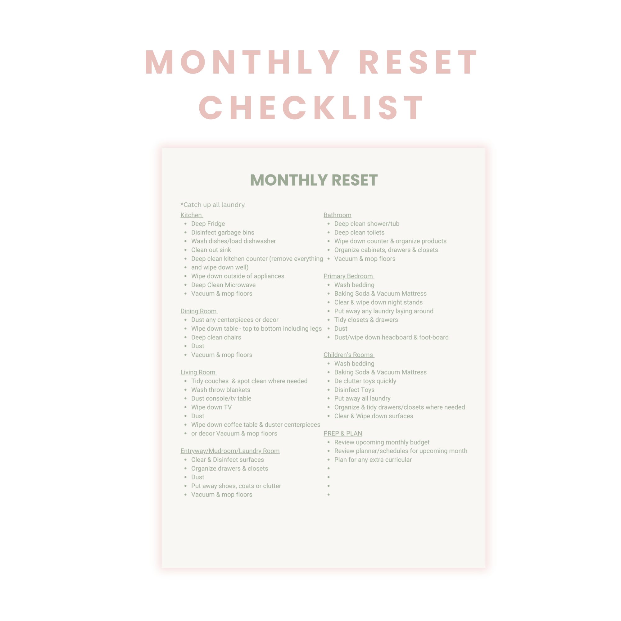 Monthly Reset