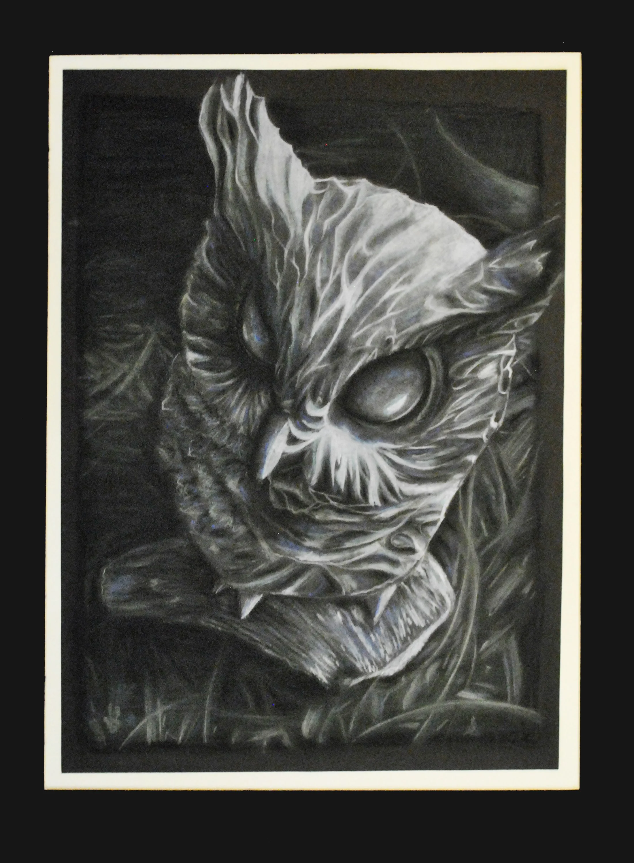 Charcoal Owl Statue
