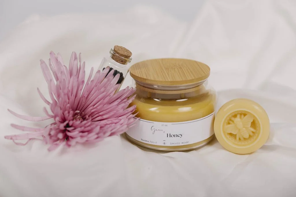 Lavender  Essential Oil Scented Beeswax and Organic Coconut Oil candle