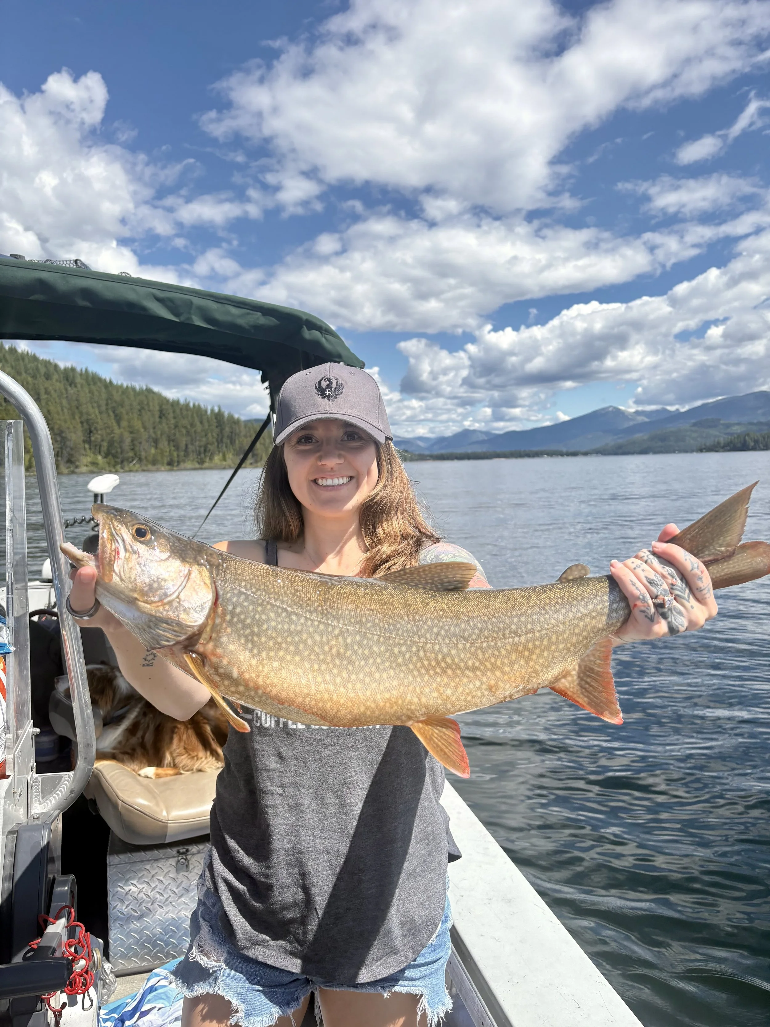 Kimberly holding a Mackinaw Lake Trout