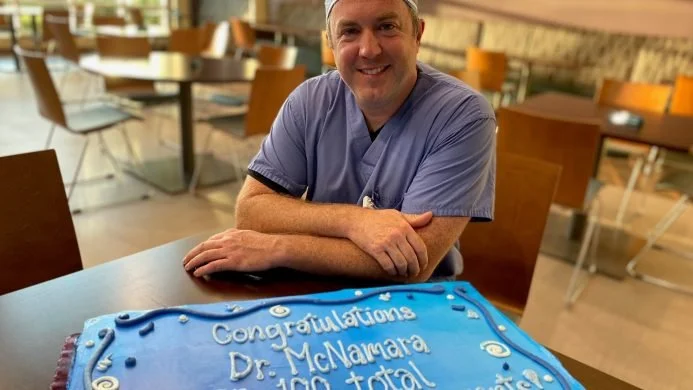 Dr. Andrew McNamara completes 100th shoulder replacement using computer navigation technology at River’s Edge Hospital
