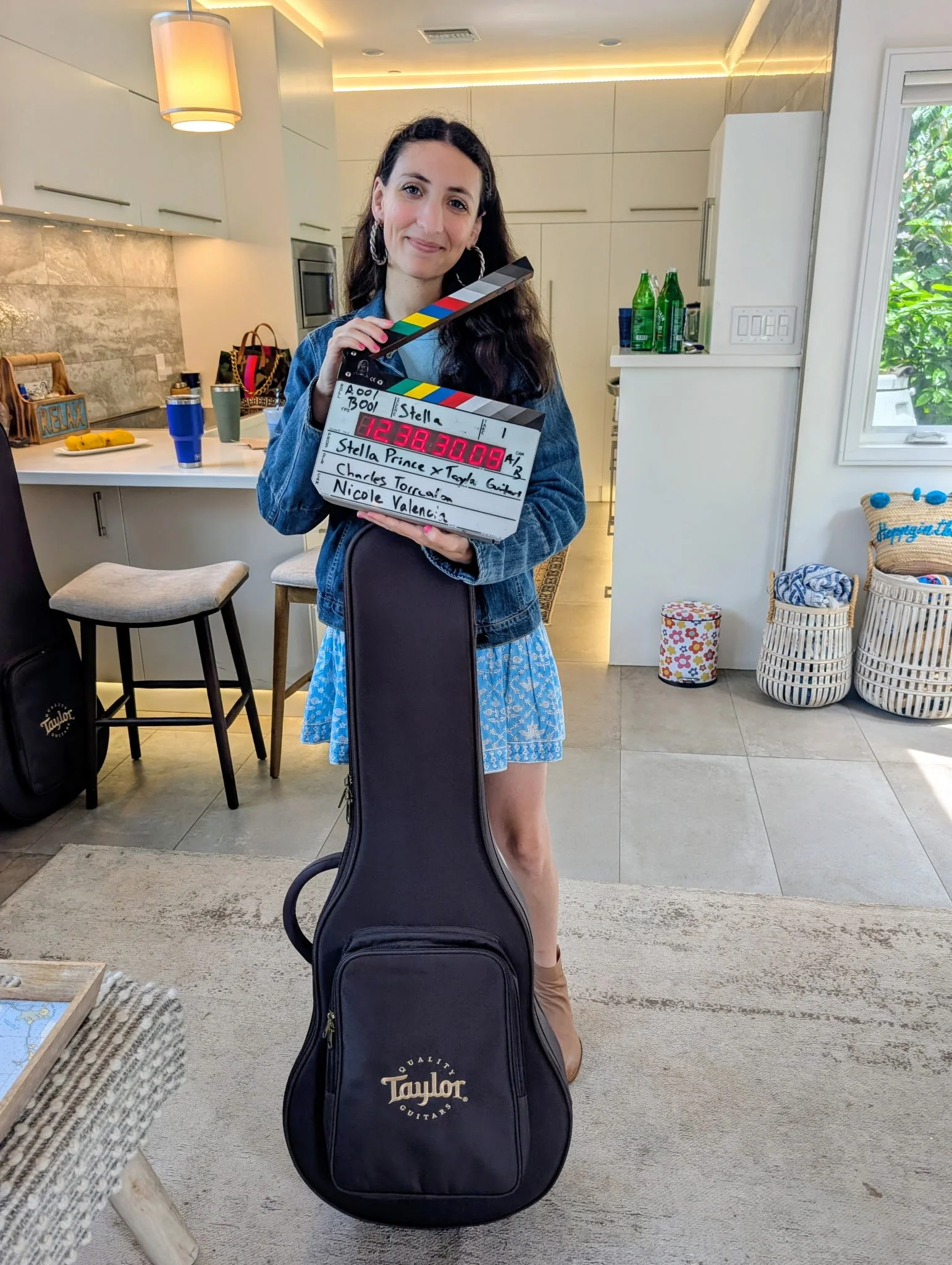 Filming Stella's first brand deal with Taylor Guitars, April 2026.