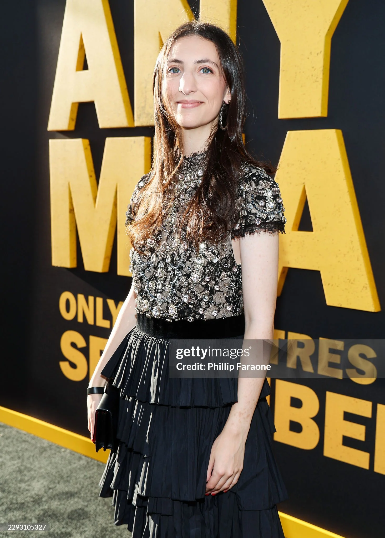 Stella poses on the red carpet of the Paramount film premiere of "By Any Means" (2026).