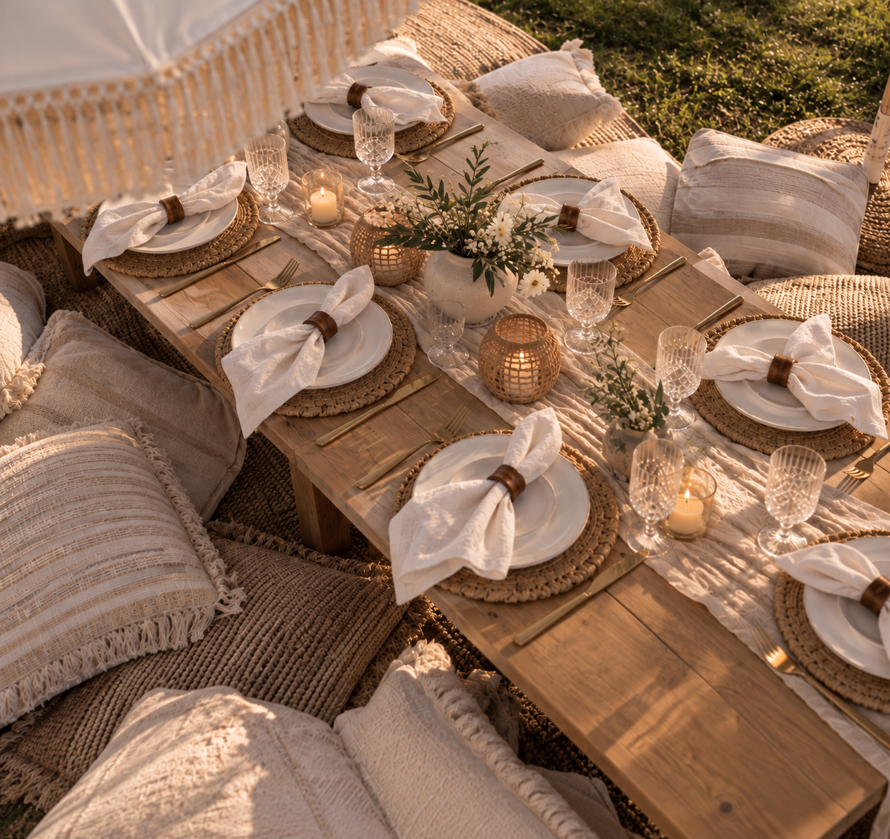 Malibu Style Picnic Setup in Sarasota, Florida.