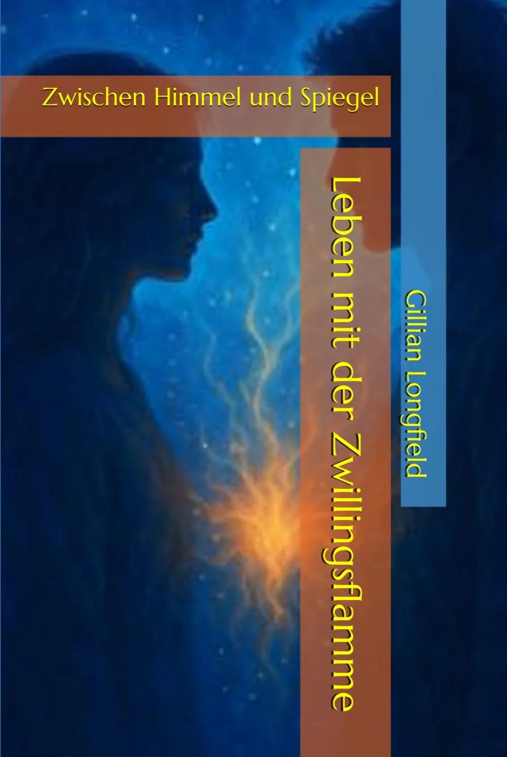 Buchcover mit Silhouette eines Mädchens vor einem Sternenhimmel, orangefarbener Sonnenaufgang und blauer Himmel im Hintergrund, Titel in deutscher Sprache.