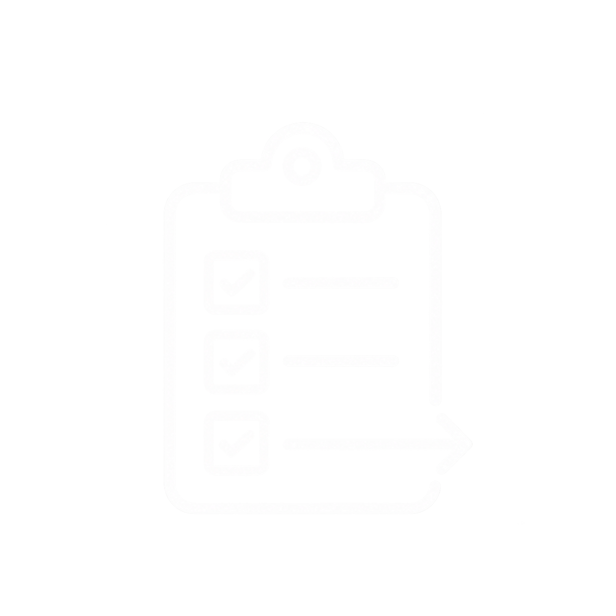 Checklist with a forward arrow, representing creation of a practical Personal Operations action plan.