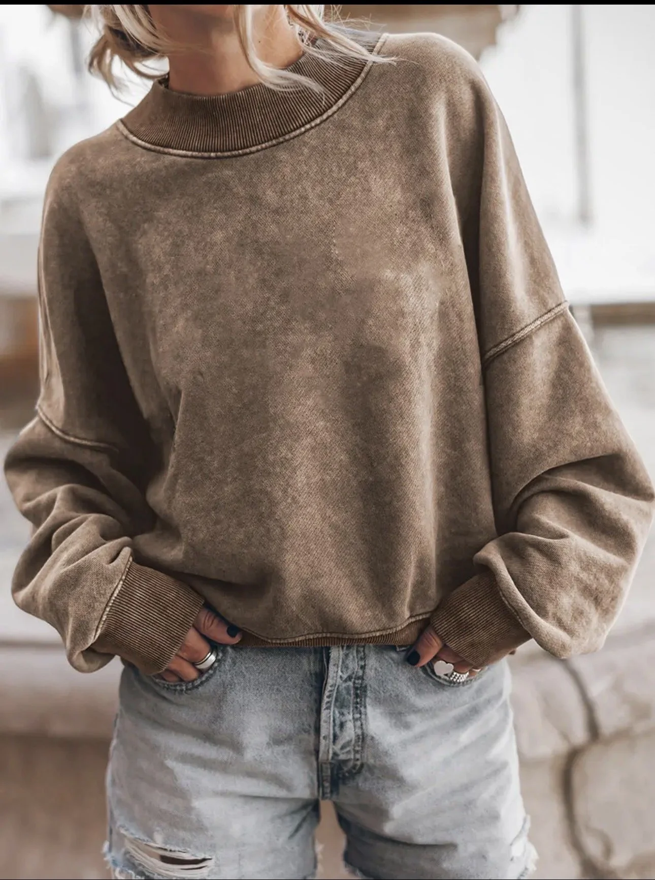 Crew Neck Pullover Sweatshirt