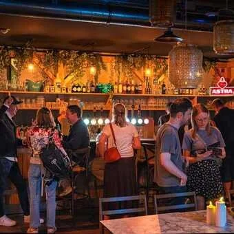 The bar, busy on a night out