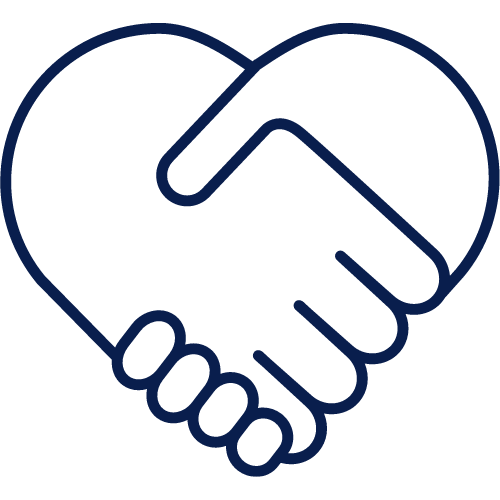 Line drawing of two hands shaking, forming a heart shape. Coworking in West Hartford Coworking in Hartford Coworking in Avon, CT Coworking in Bloomfield, CT
