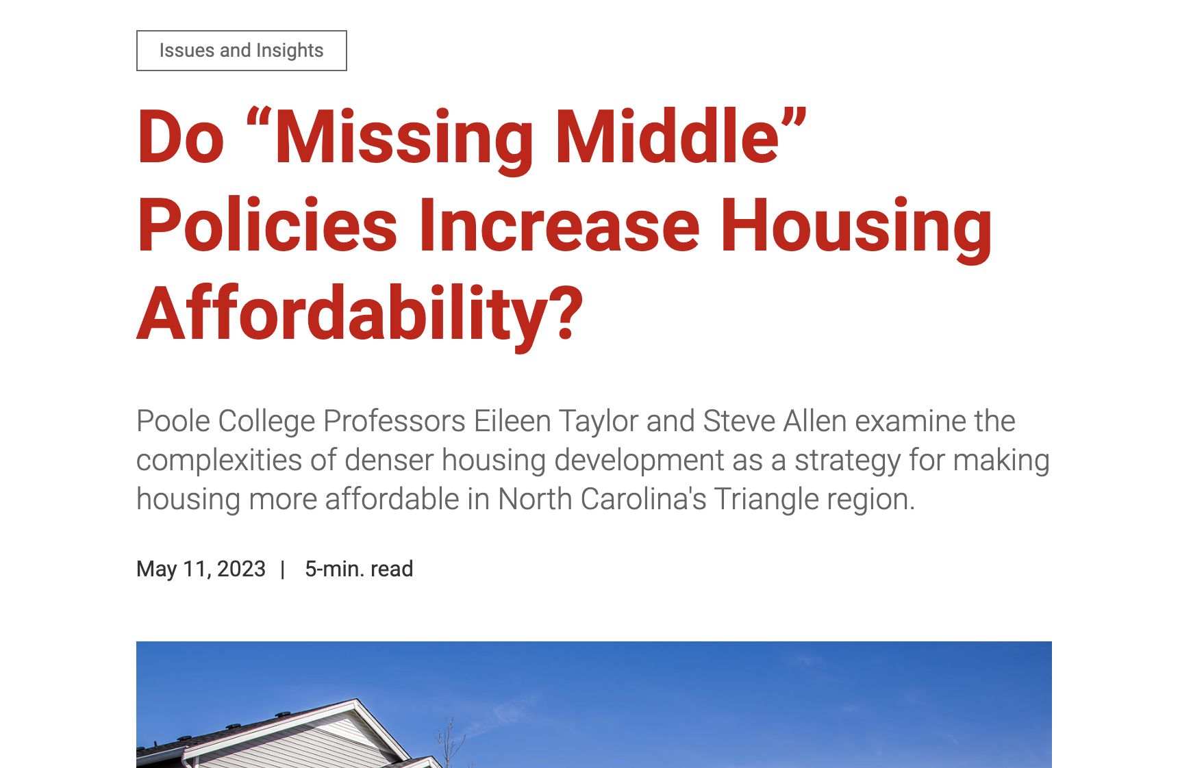 Will adding “missing middle” housing reduce housing costs?