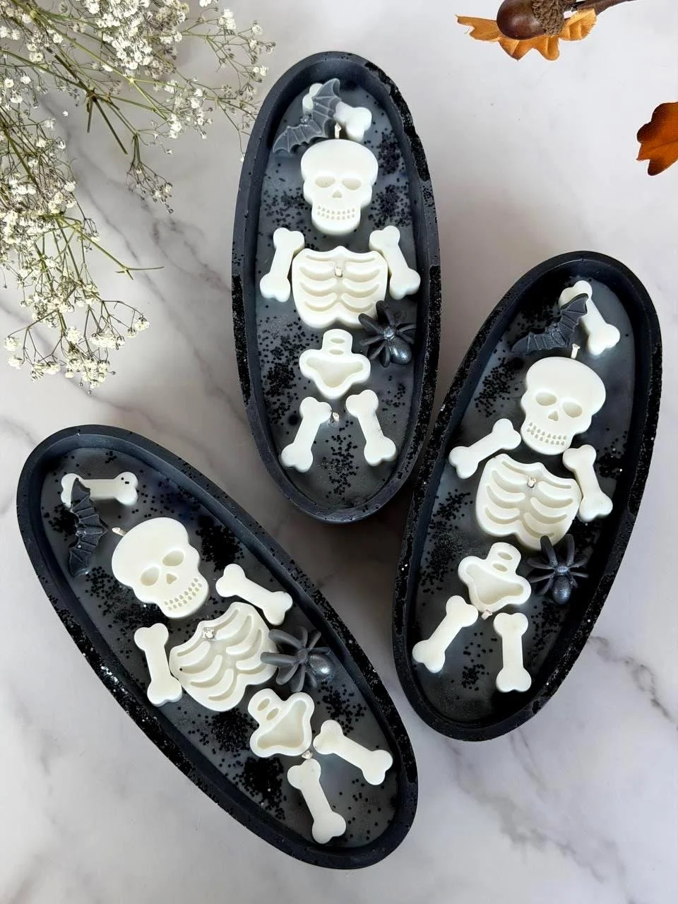 Skeleton Coffin Candle