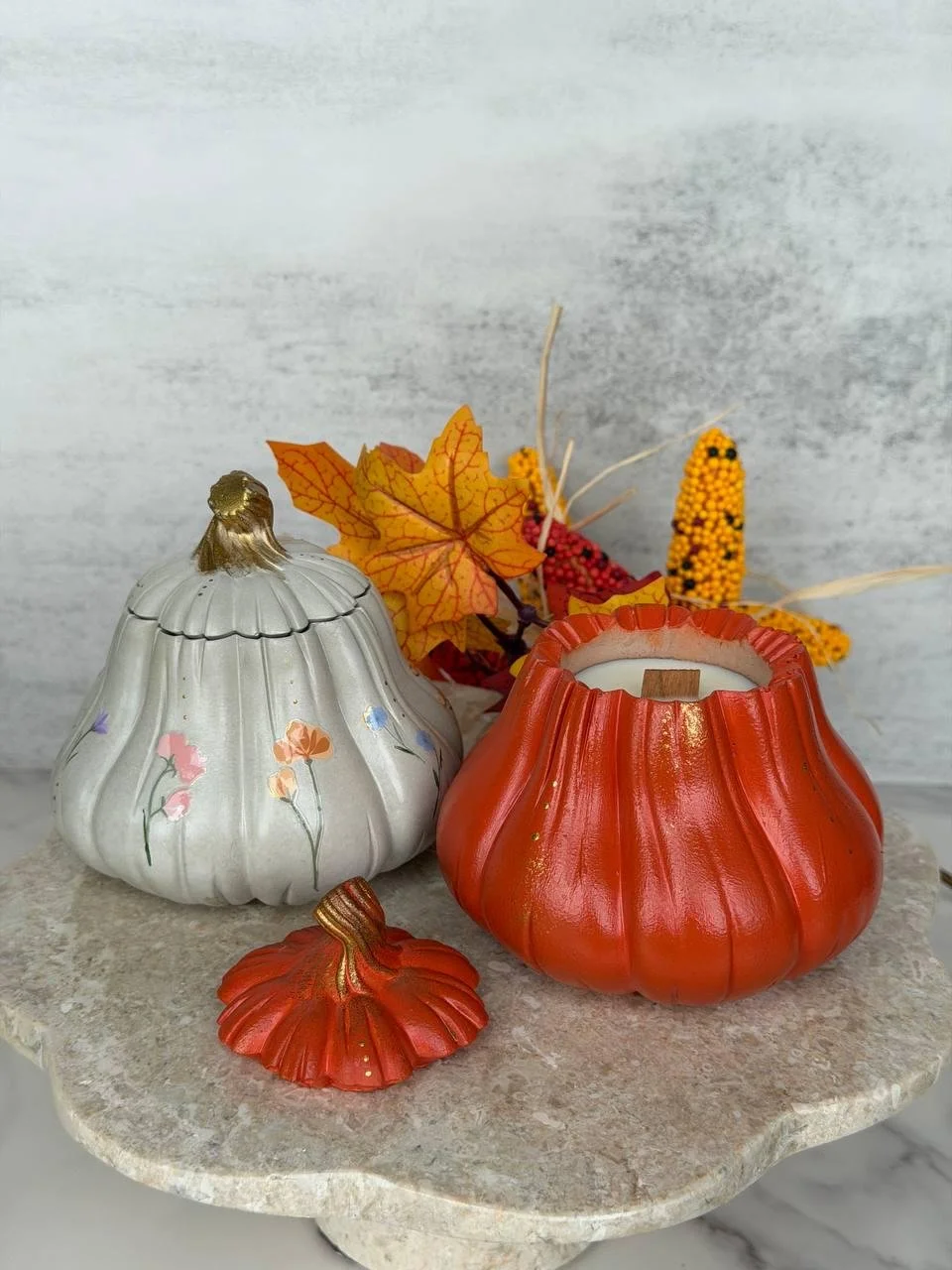 Pumpkin Candle with Lid