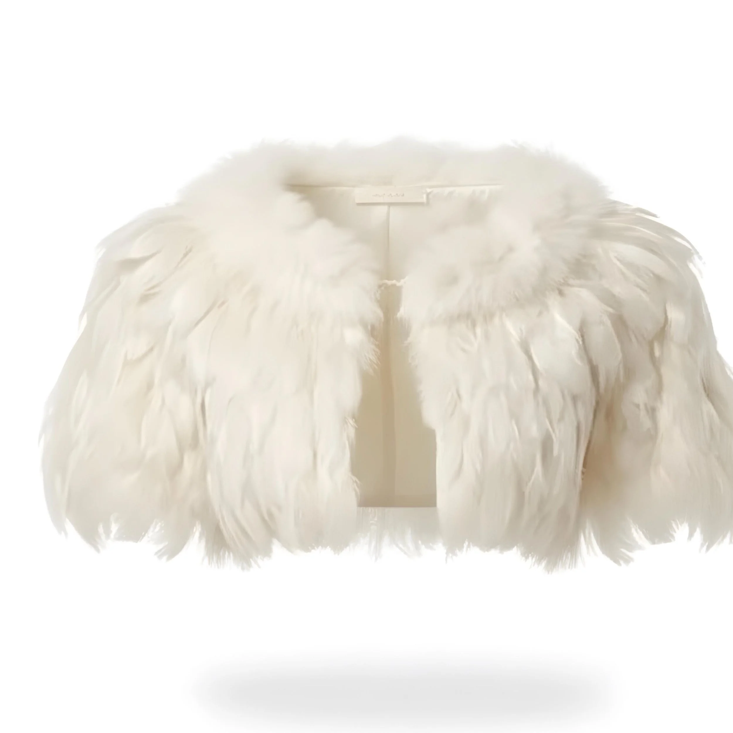 Luxe Feather & Fur Trimmed Bolero
