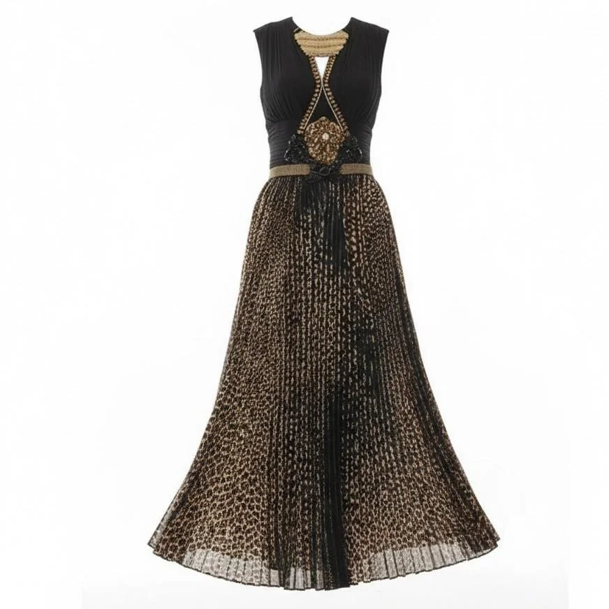 THE MIVANI  Open Back Pleated Chiffon Gown