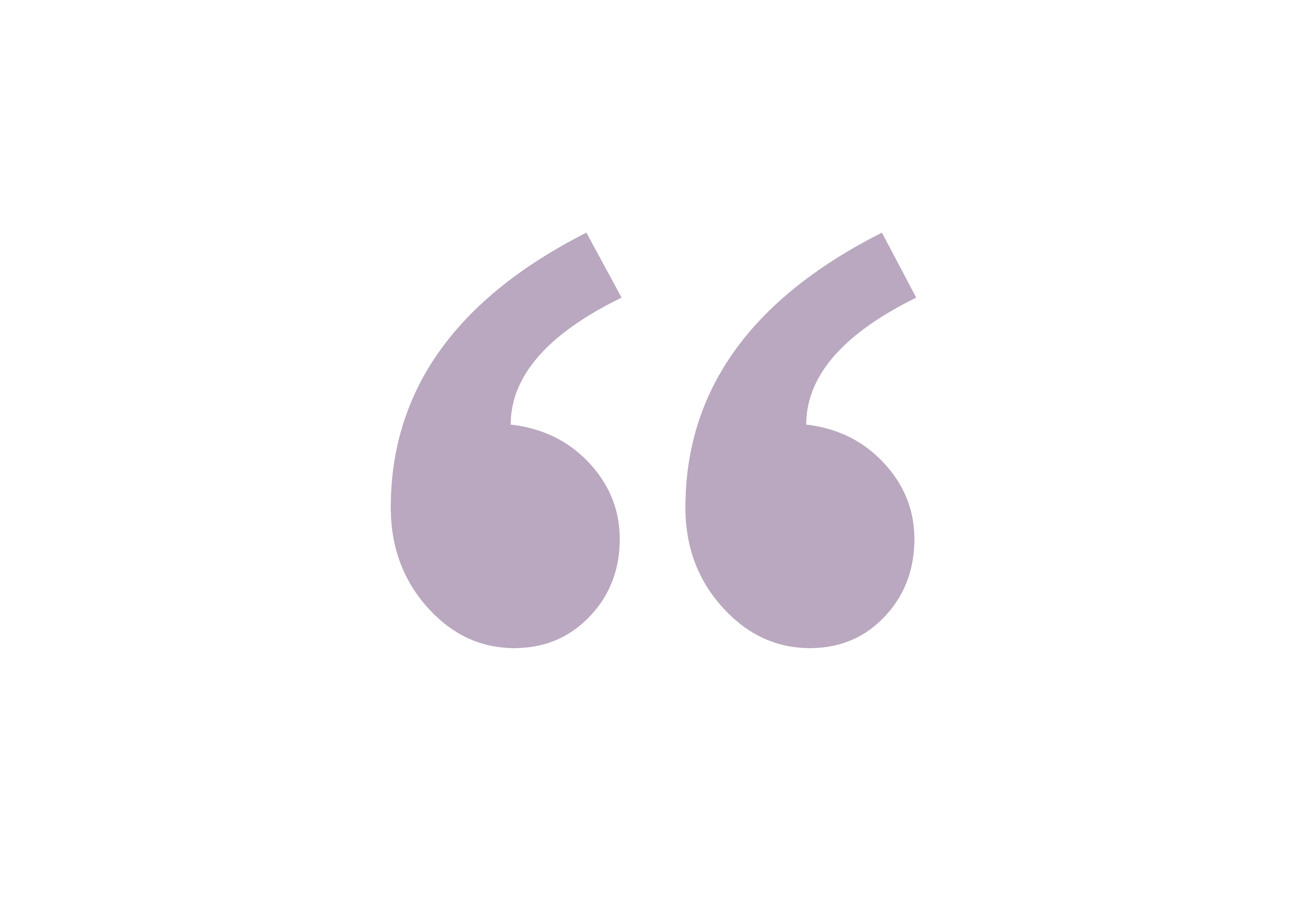 Purple quotation marks on a black background.