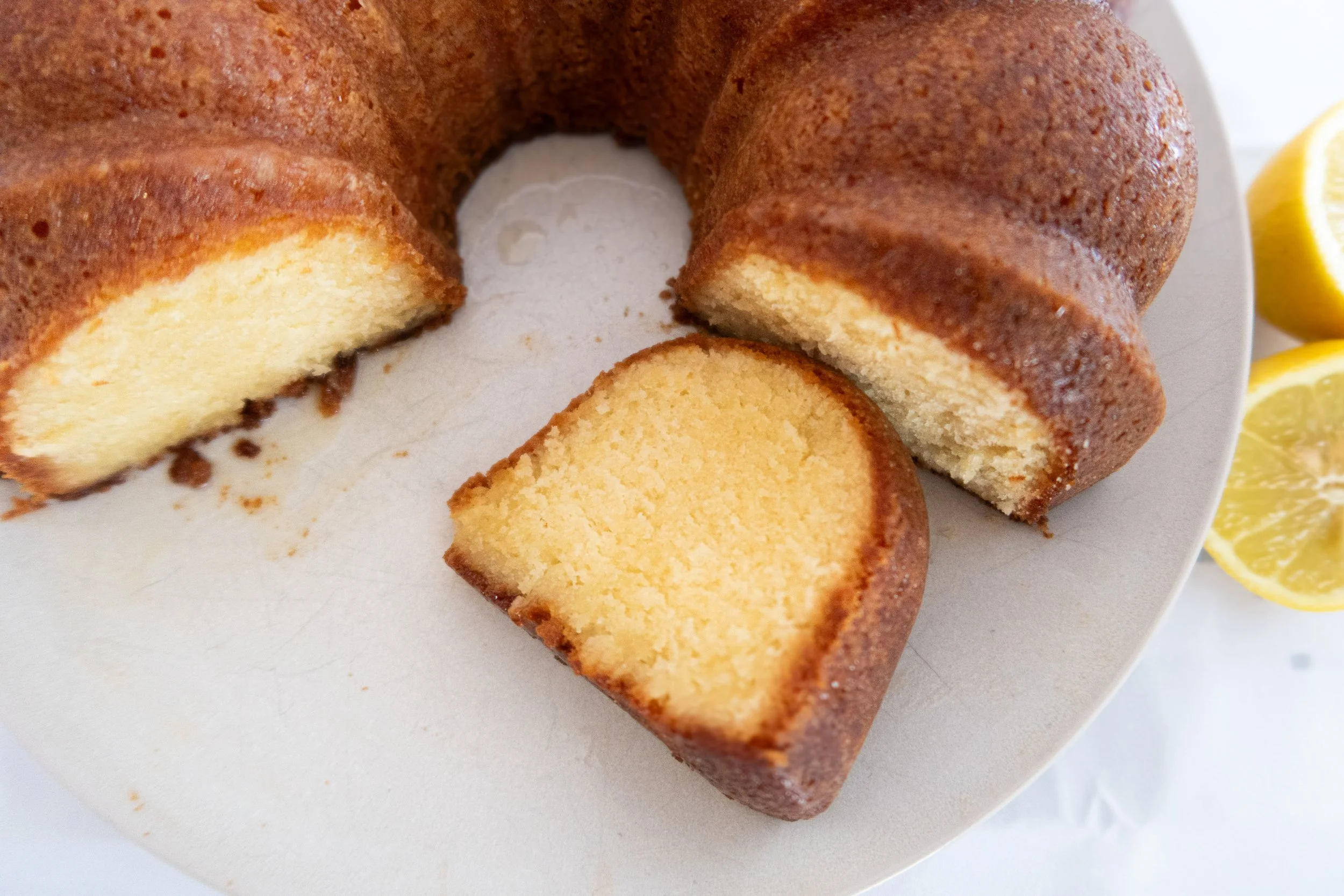 Golden 7Up lemon pound cake from Simply Sweet Bakes, Bay Area home bakery