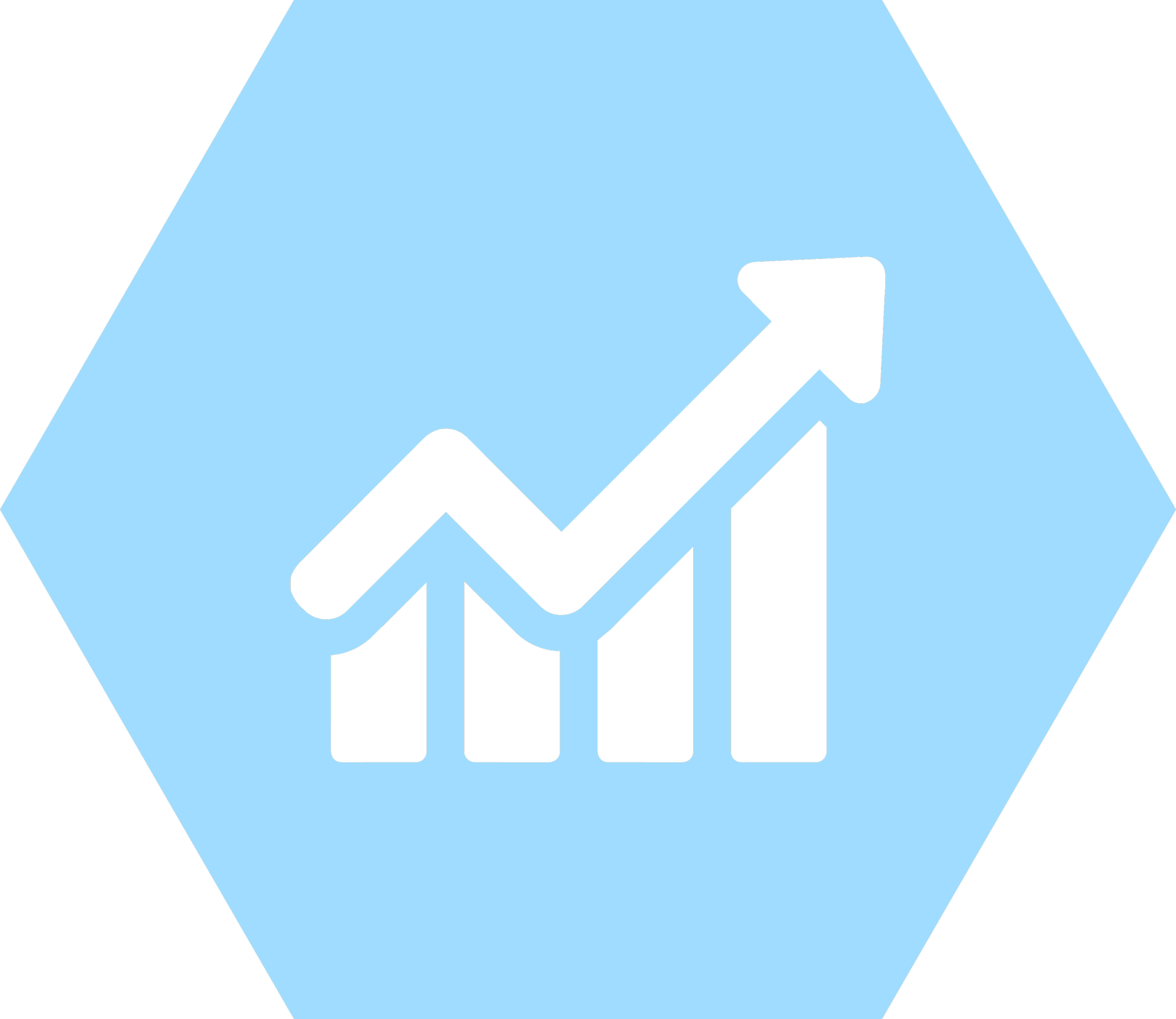 Sales Roles placed by Fairfield Partners Executive Search. A growing graph icon in white on a light blue hexagon background