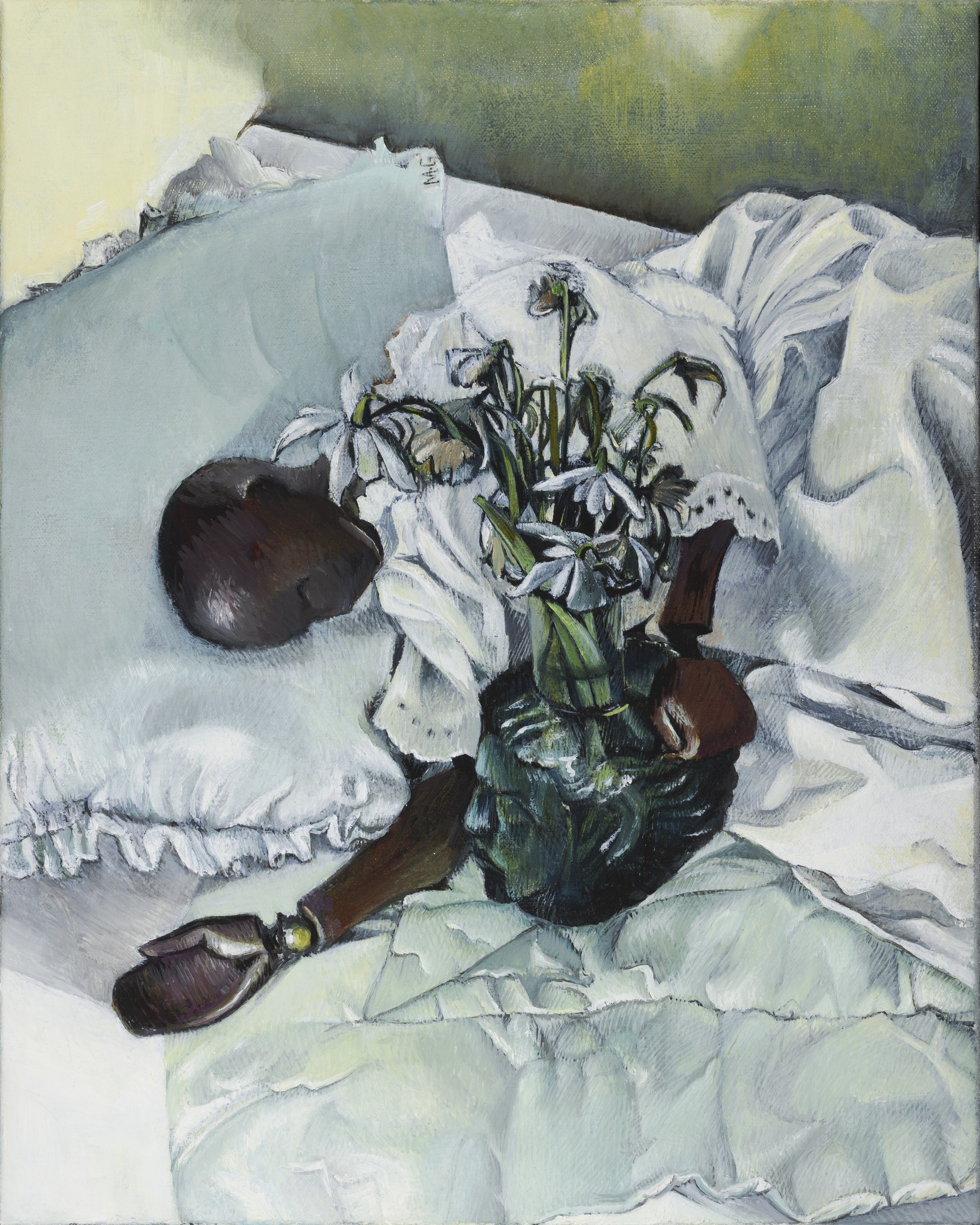 Snow Drops,  oil on canvas, 424mm x 525mm