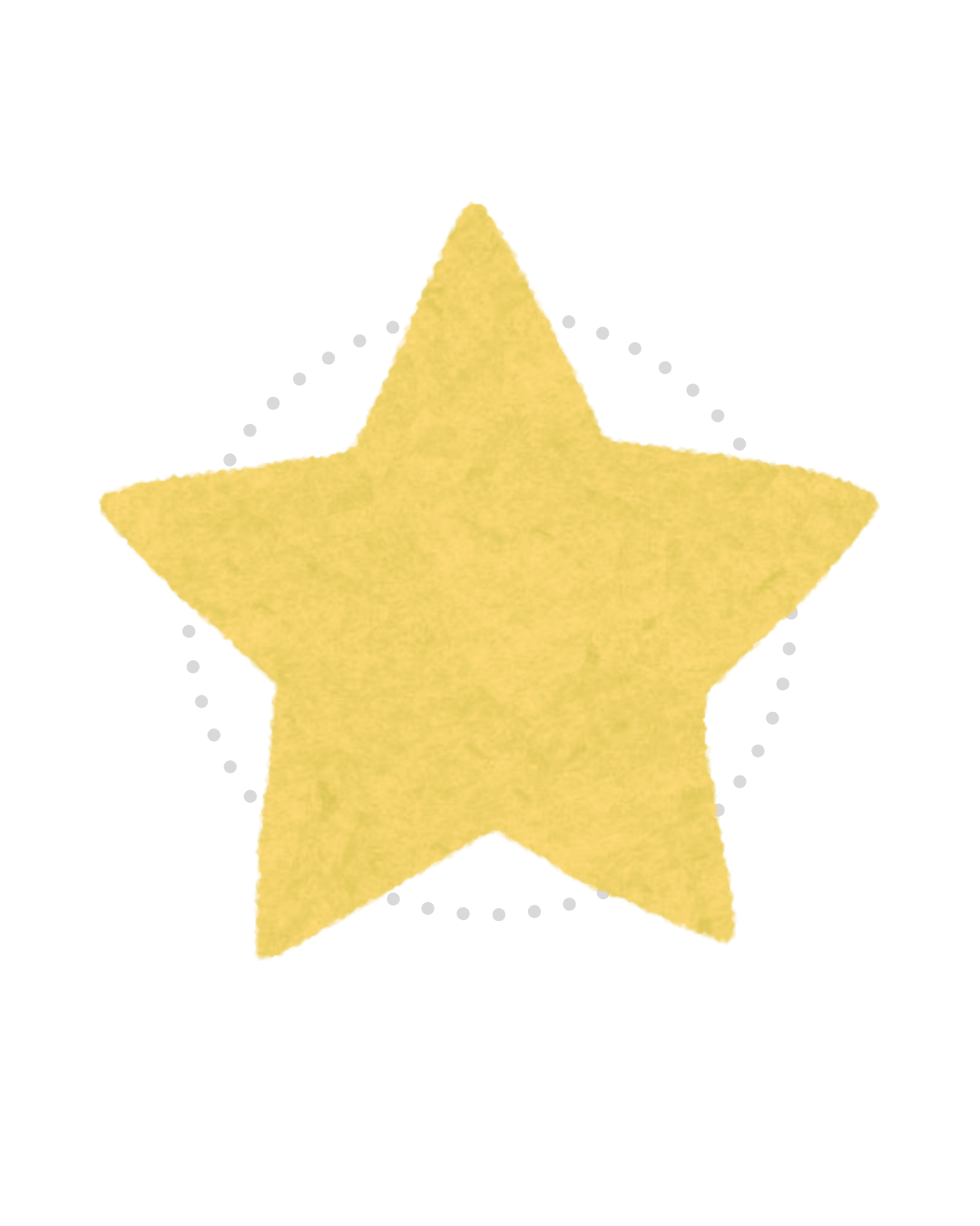 Golden star icon with a dotted white circle outline around it on a black background.