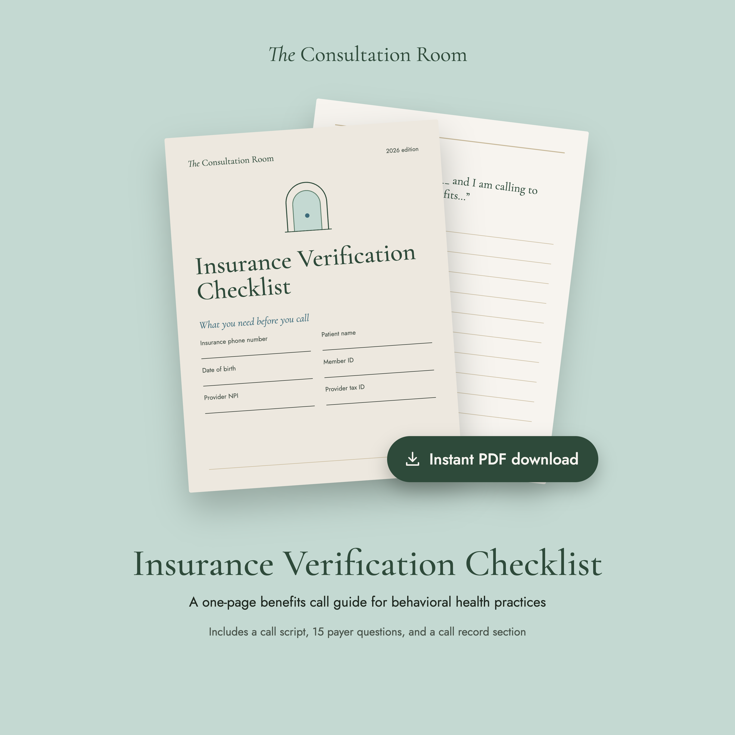 Insurance Verification Checklist