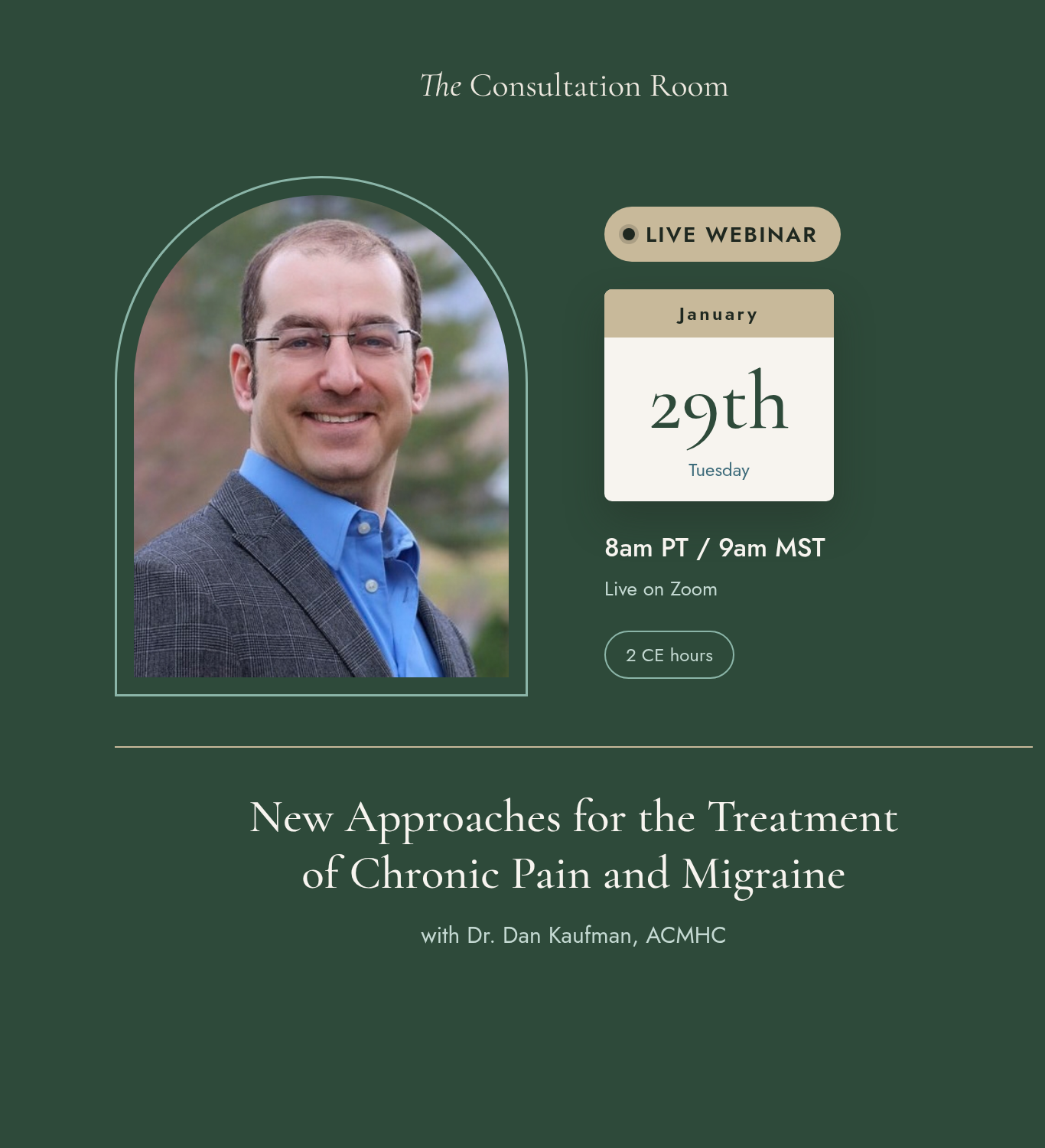 New Approaches for the Treatment of Chronic Pain and Migraine - January 29th, 2027