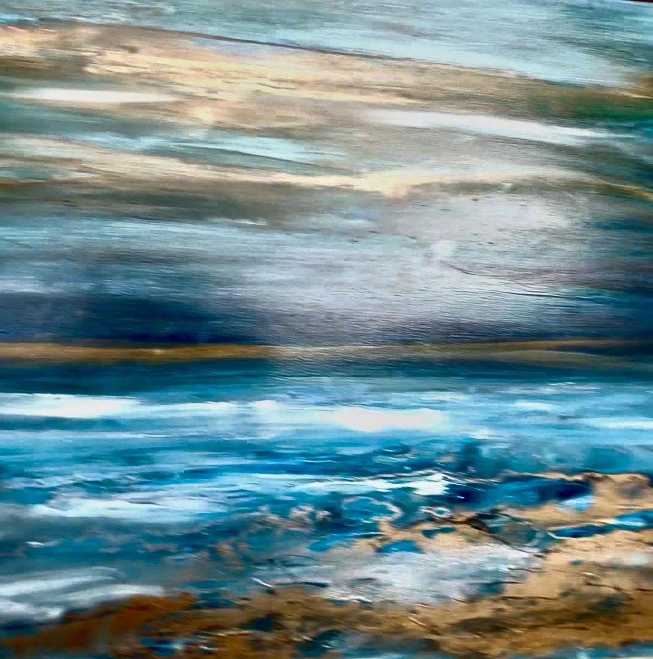Title: Original Oil Seascape Painting – St Andrews Beach Scotland – Large Framed Coastal Wall Art – Commissioned Artwork  - SOLD