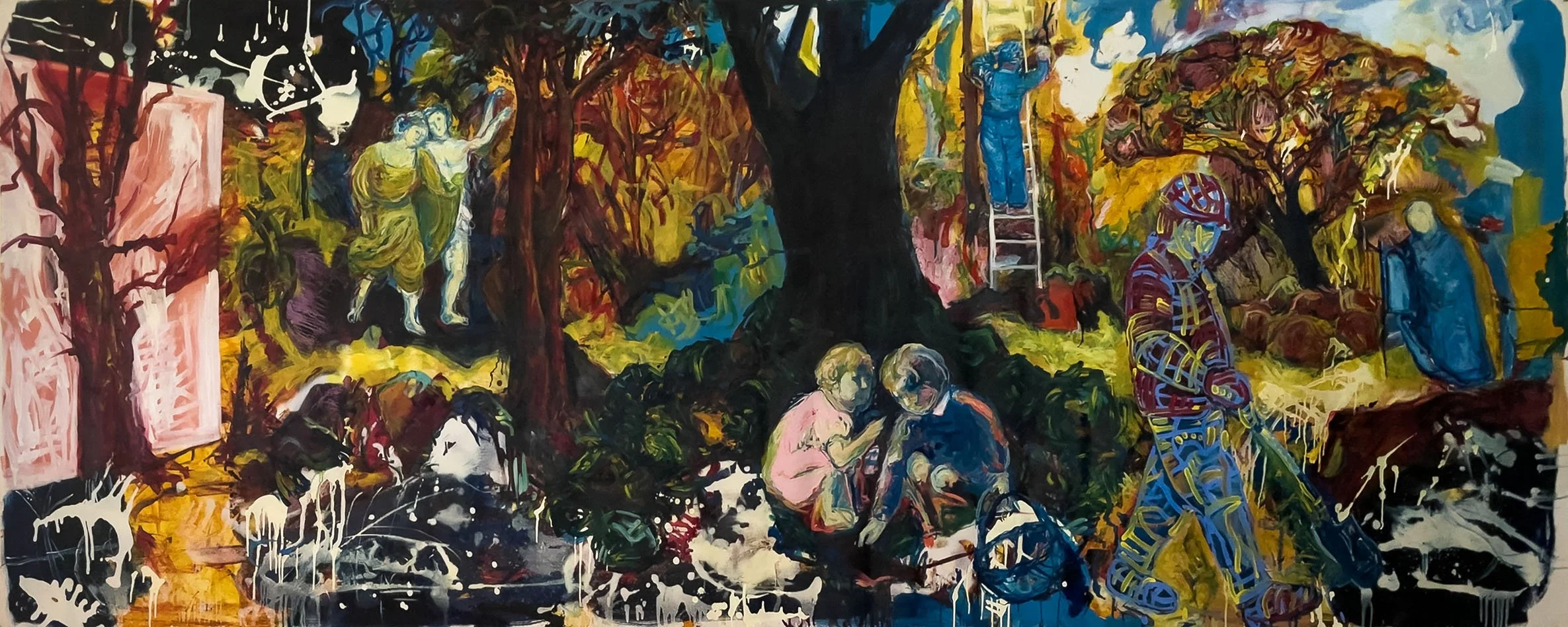 Earthworks, 1995. Oil on canvas. 53”x 133"