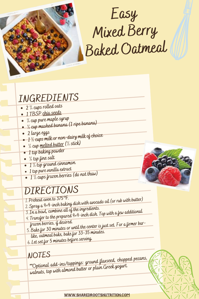 Recipe: Easy Mixed Berry Baked Oatmeal