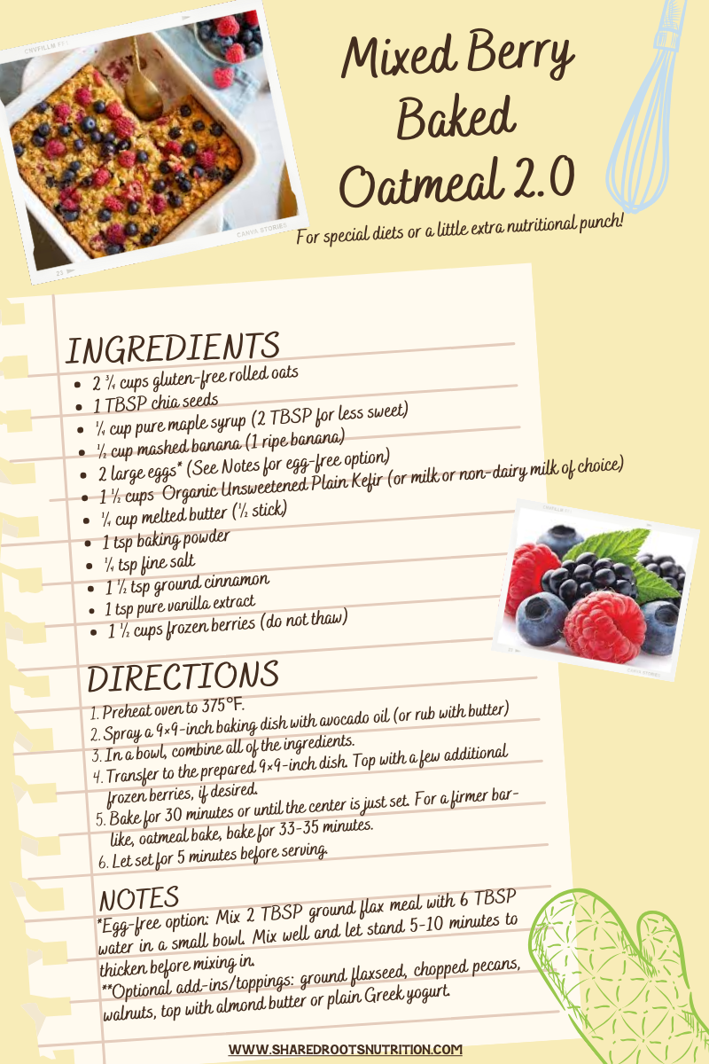 Recipe: Mixed Berry Baked Oatmeal 2.0