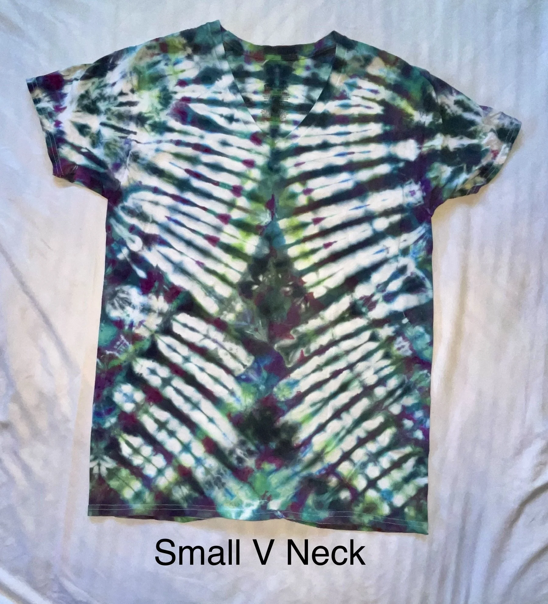 Small V Neck Tie Dye T Shirt
