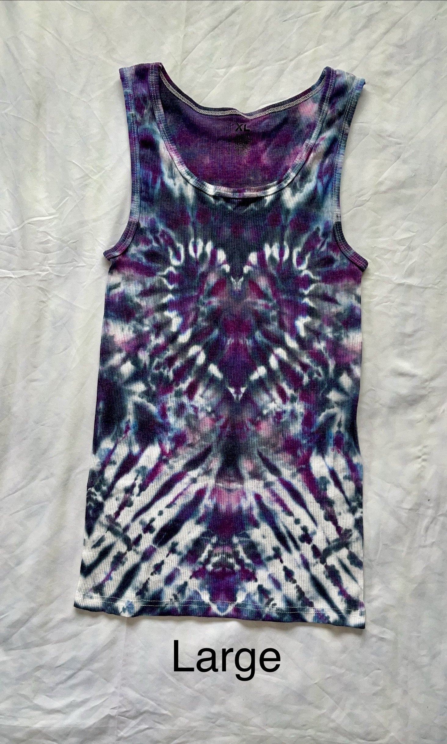 Large Heart Tie Dyed Tank Top