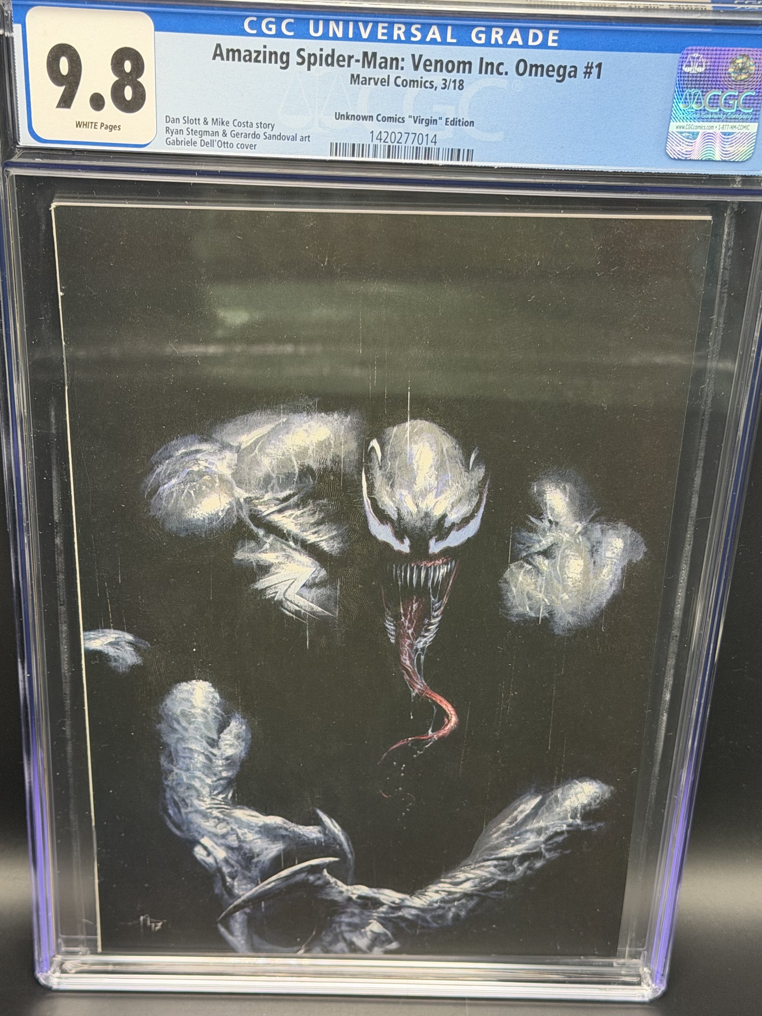 Amazing Spider-Man: Venom Inc. Omega #1 (2018) – Unknown Comics Virgin Edition / Gabriele Dell'Otto cover – CGC 9.8 Universal – Cert 1420277014