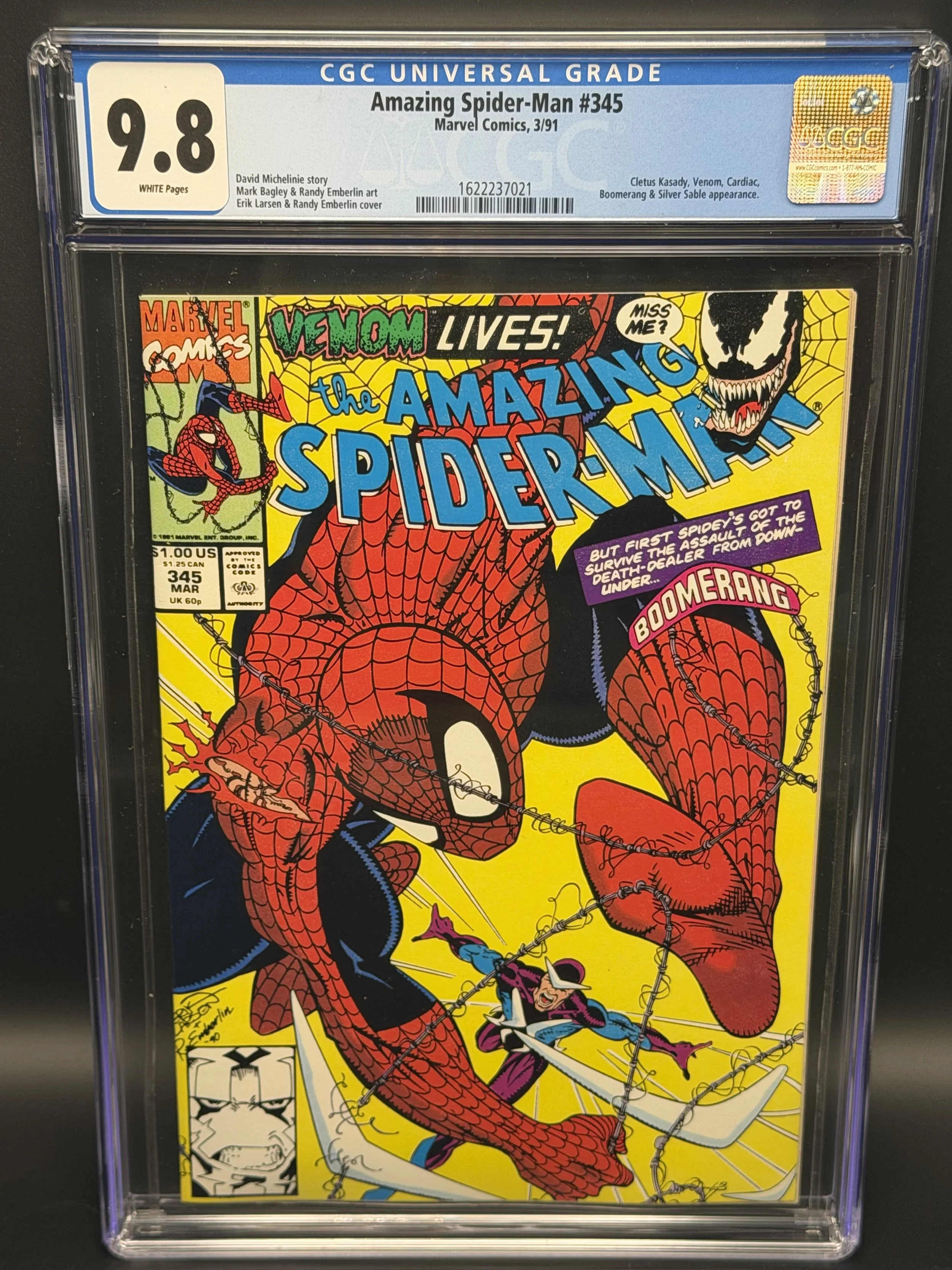 Amazing Spider-Man #345 (1991) – Standard / Direct Edition – CGC 9.8 Universal – Cert 1622237021
