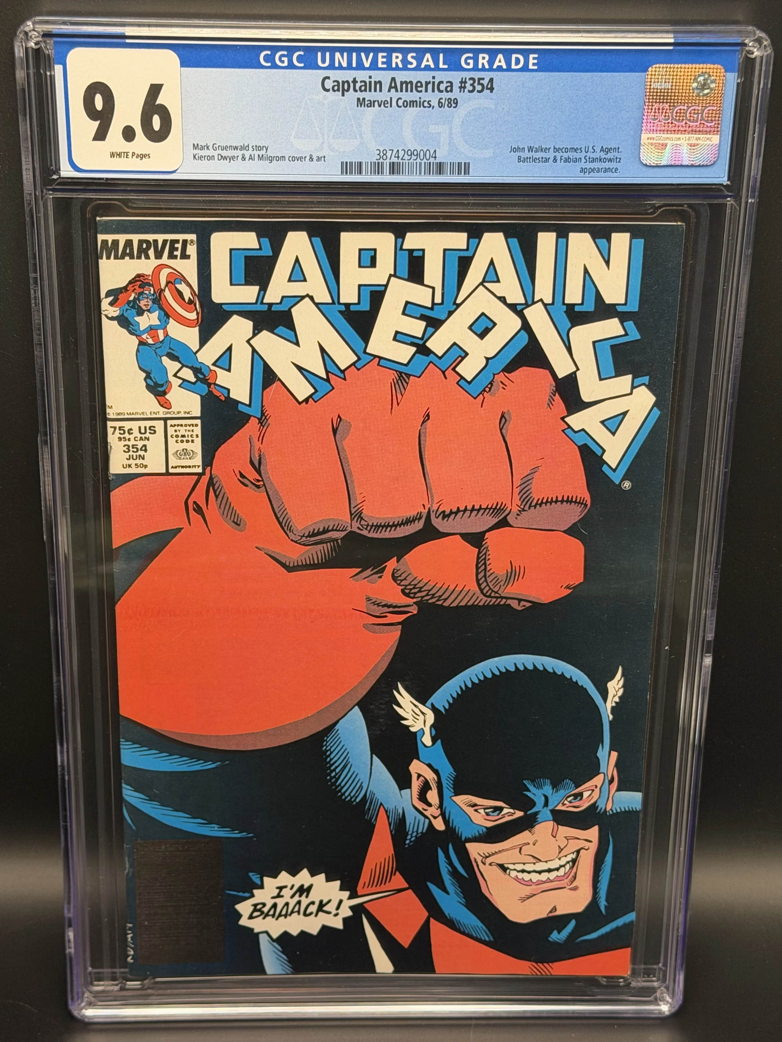 Captain America #354 (1989) – John Walker becomes U.S. Agent – CGC 9.6 Universal – Cert 3874299004