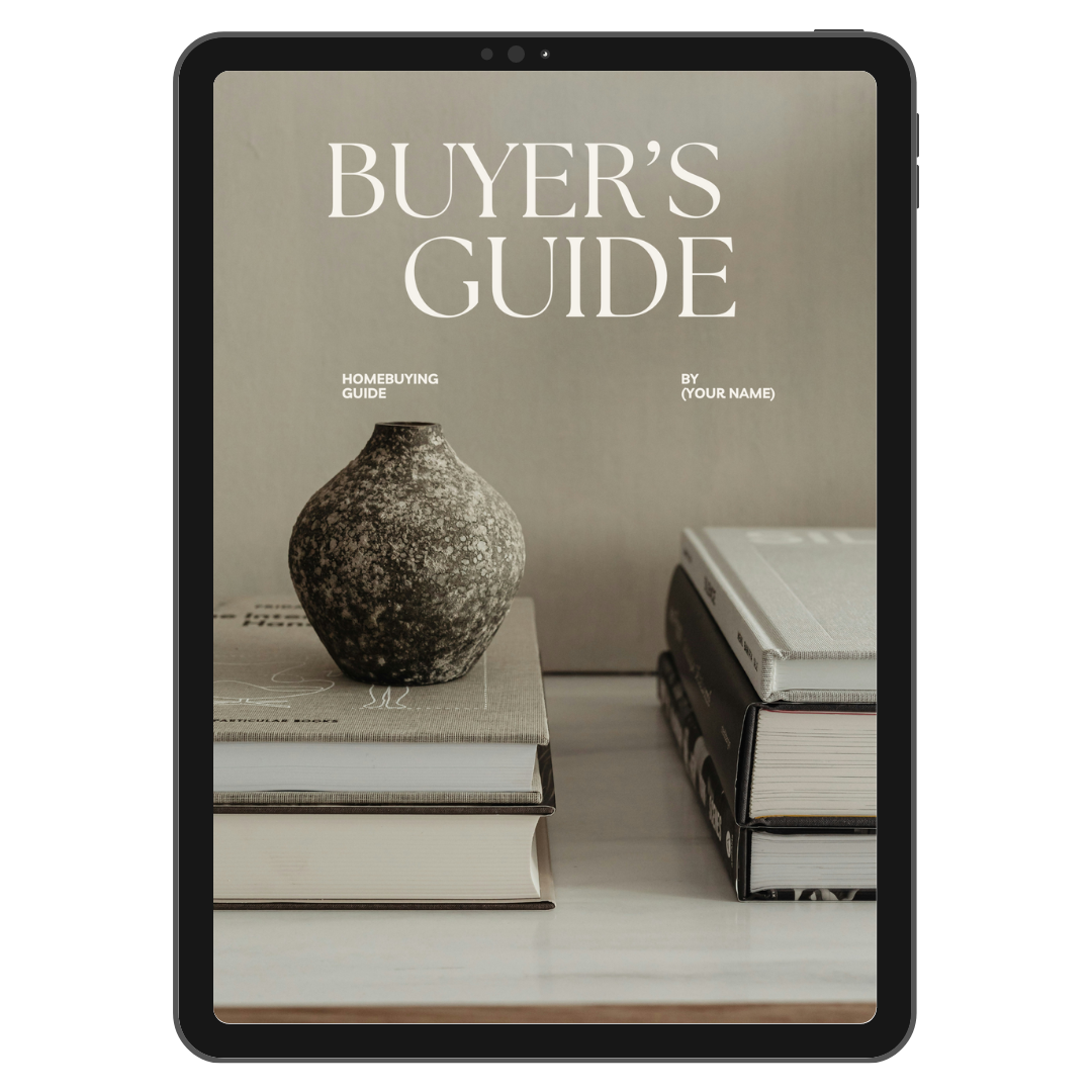 Cover of a buyer's guide titled 'Buyer's Guide' featuring a ceramic vase and stacked books on a table.