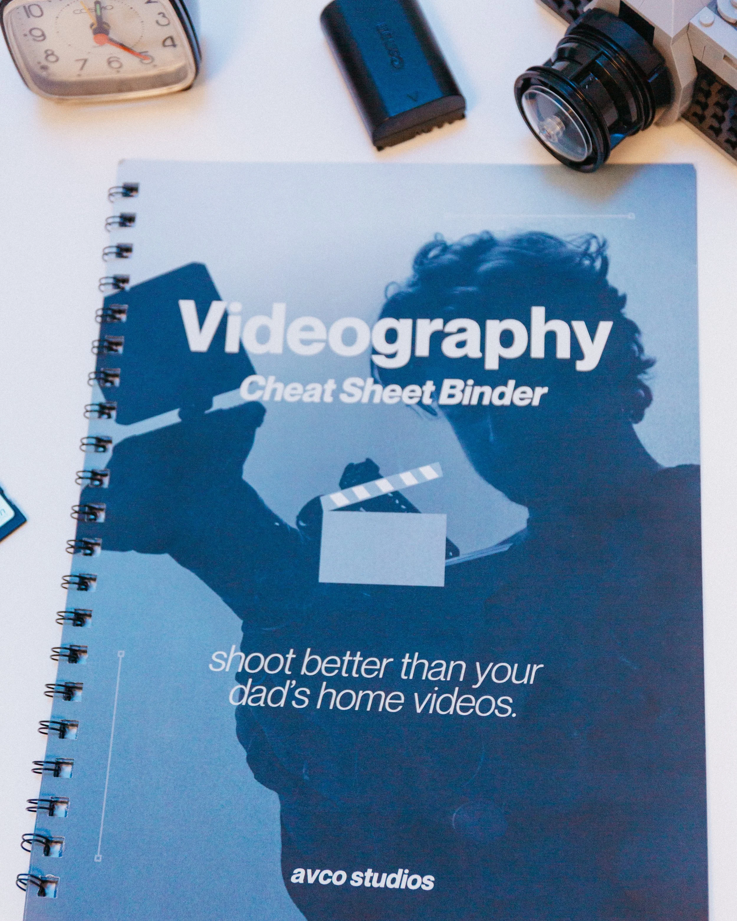 Videography Cheat Sheet Binder