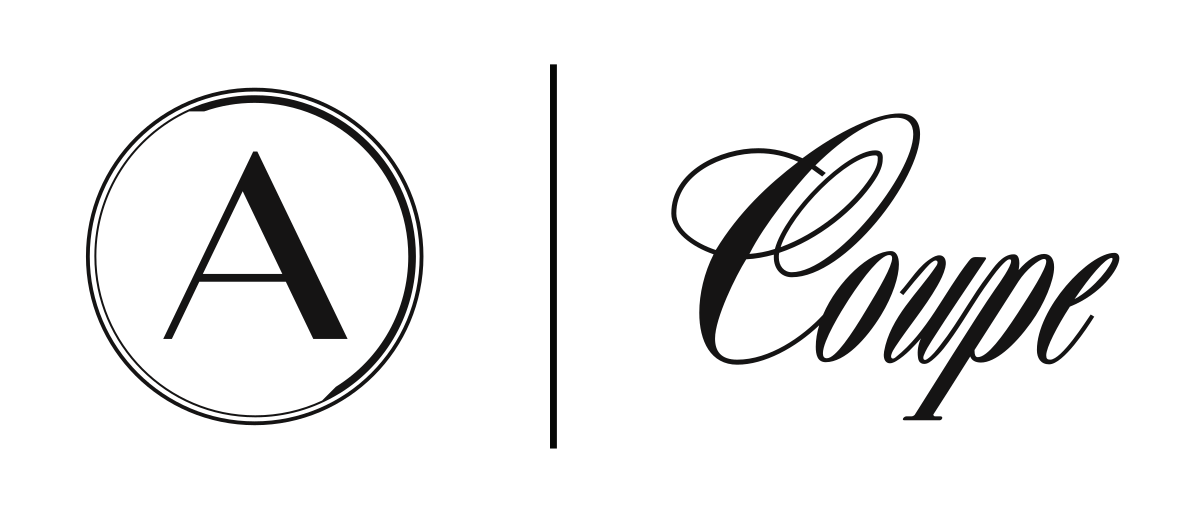A logo with a black circle containing a large letter A on the left, separated by a vertical line from the word 'Coupe' written in cursive on the right.