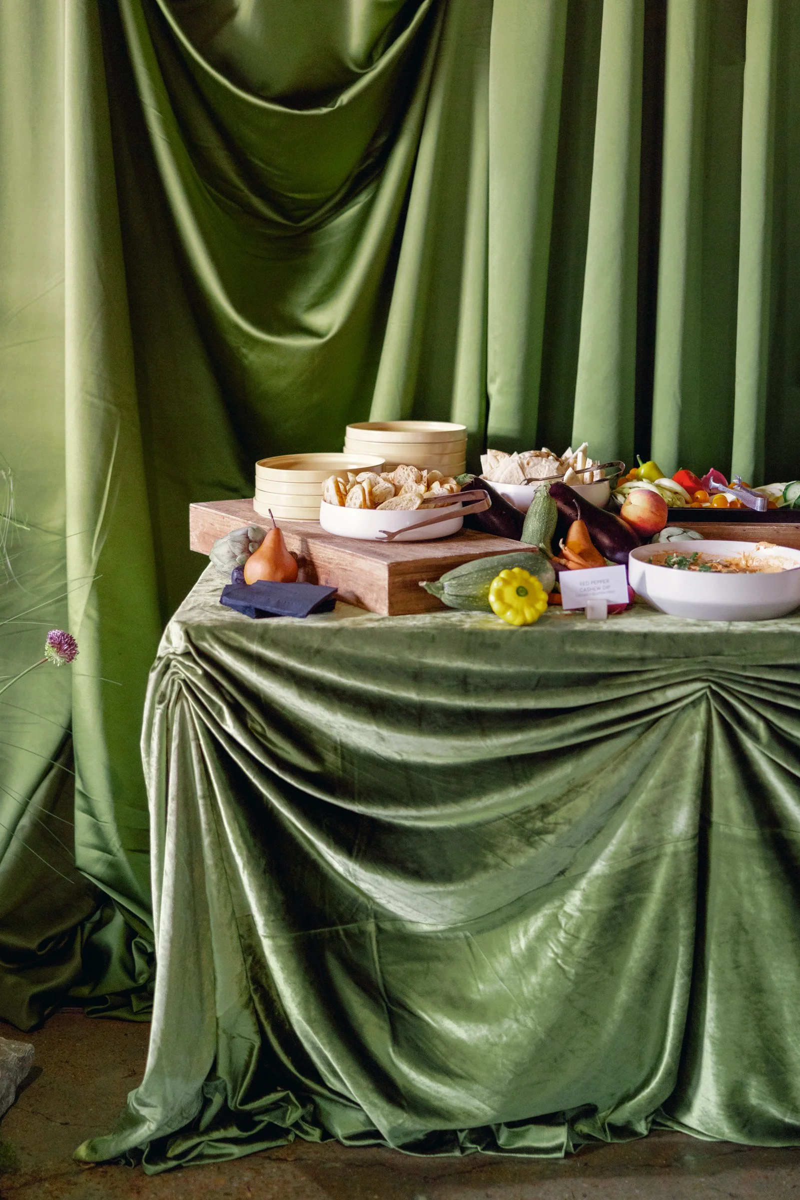 Lavish display of crudite, cheese, and charcuterie. The perfect bites to start the evening