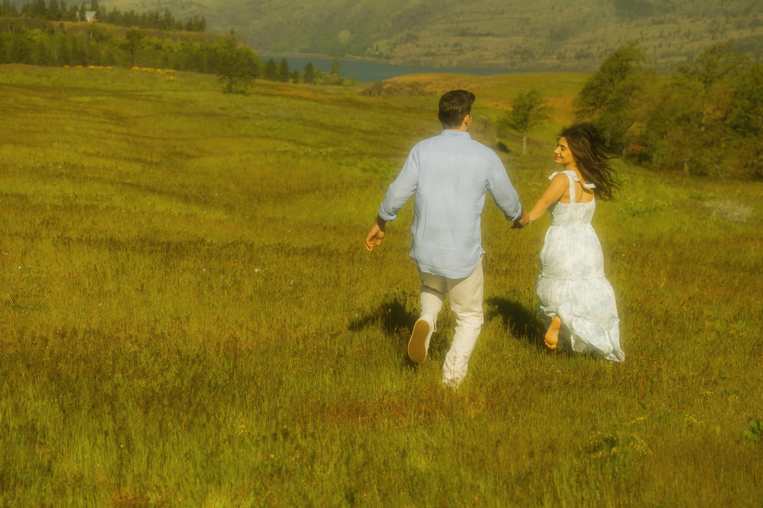 Rowena Crest Engagement Session During Wildflower Season