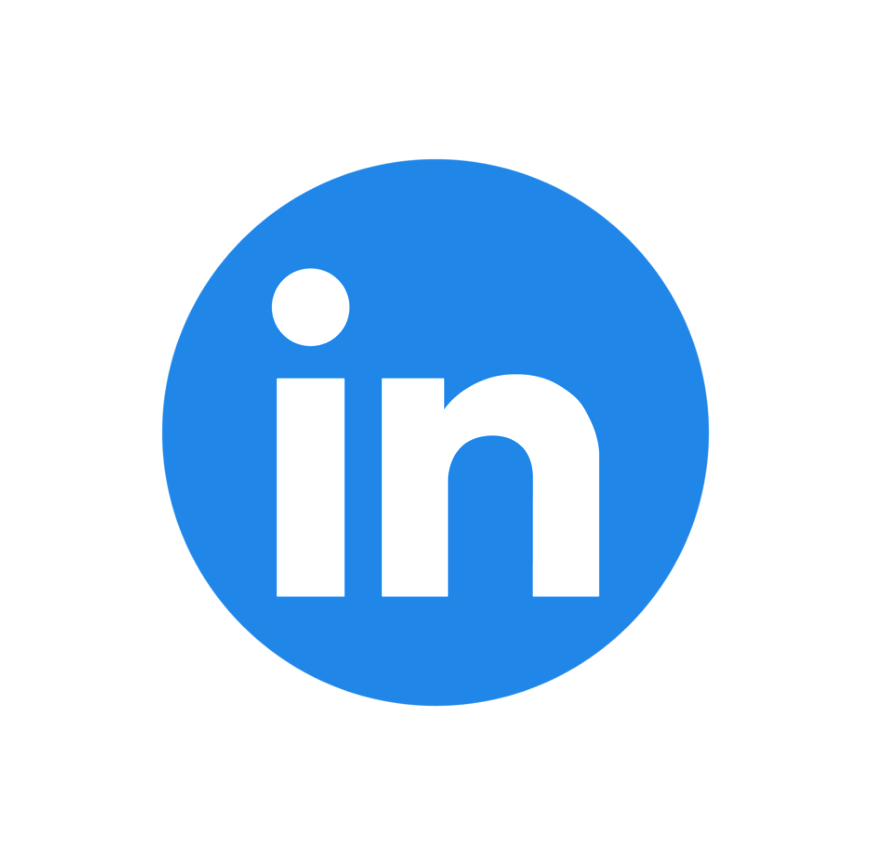 LinkedIn logo with a blue circle and white lowercase letters 'in' in the center.