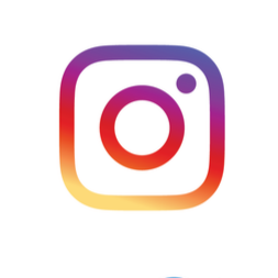 Instagram logo with a multicolored gradient square and rounded edges