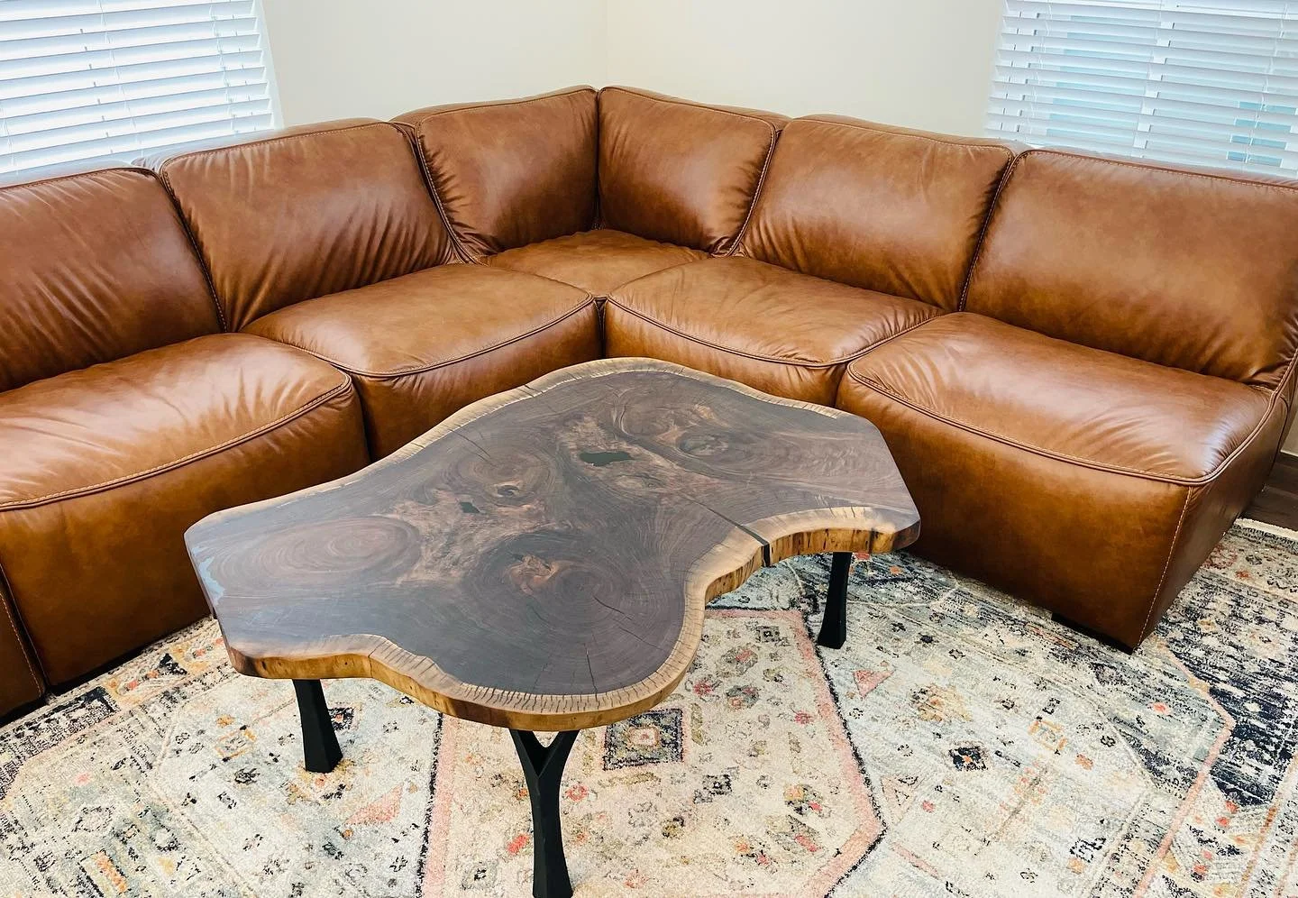 Black Walnut cookie cut coffee table shipped to Dallas, TX.  #wood #woodworking #diy #woodworkforall #woodprenuer #woodworker #garagewoodshop #wood #interiordesign #customfurniture #houston #diningtable #woodwork #woodworking #wood #handmade #woodwor