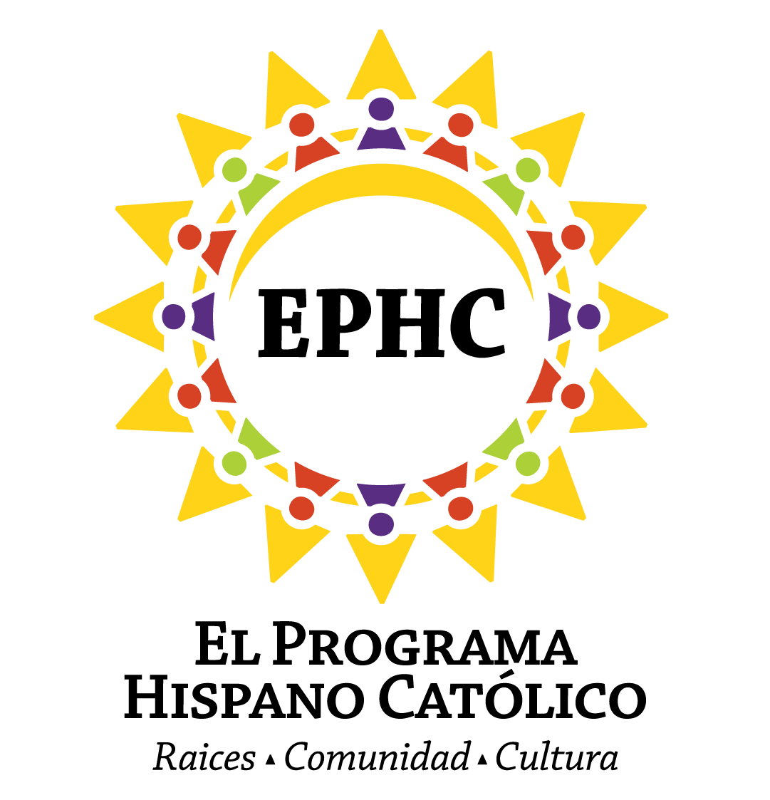 Colorful drawing of a sun with rays and a circular border of small humanoid figures holding hands, surrounding a large black circle.