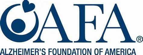 The logo of the Alzheimer's Foundation of America featuring a blue heart with a stem and leaf, and the text 'AFA' in large font with the full name below.