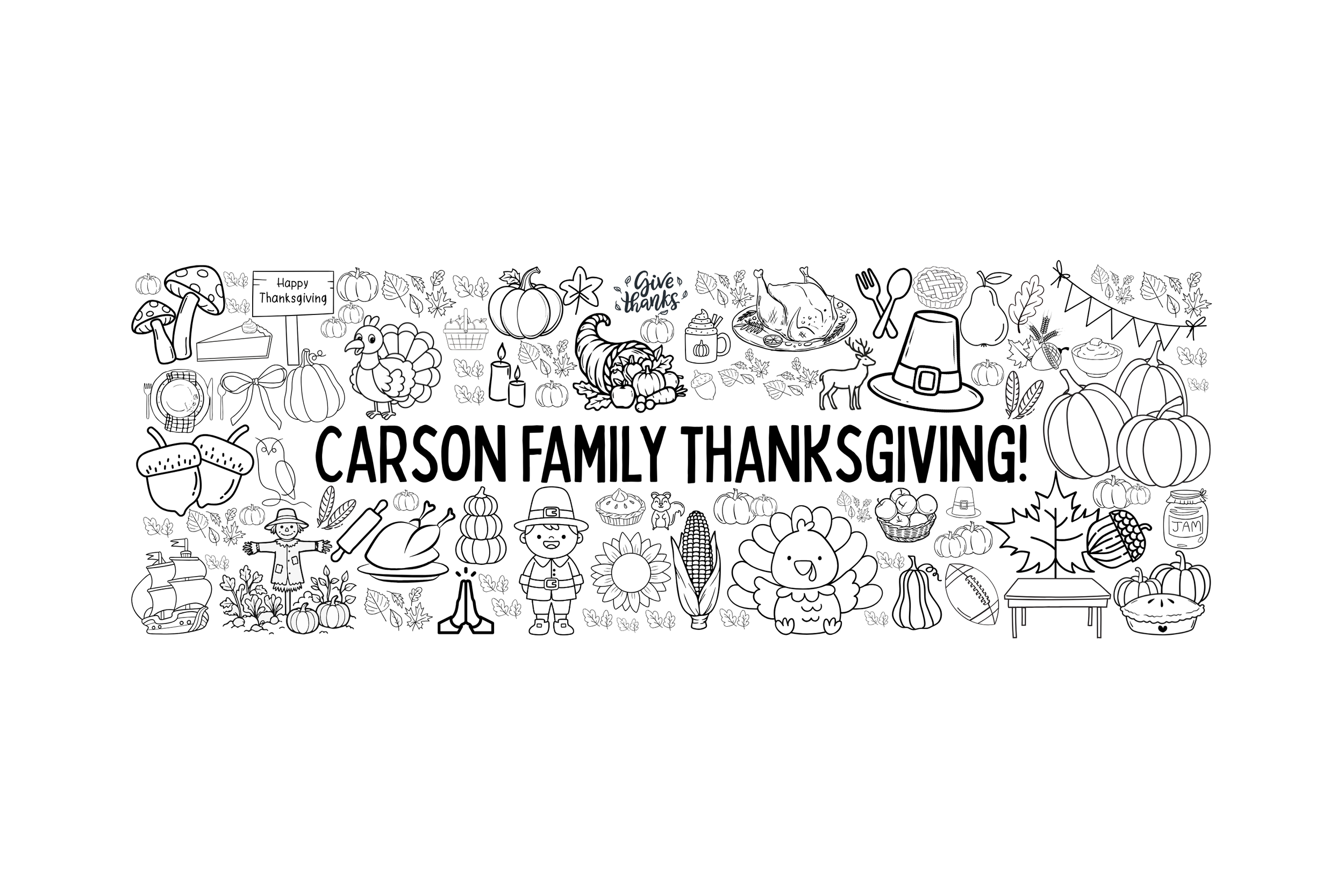 Personalized Family Thanksgiving Runner